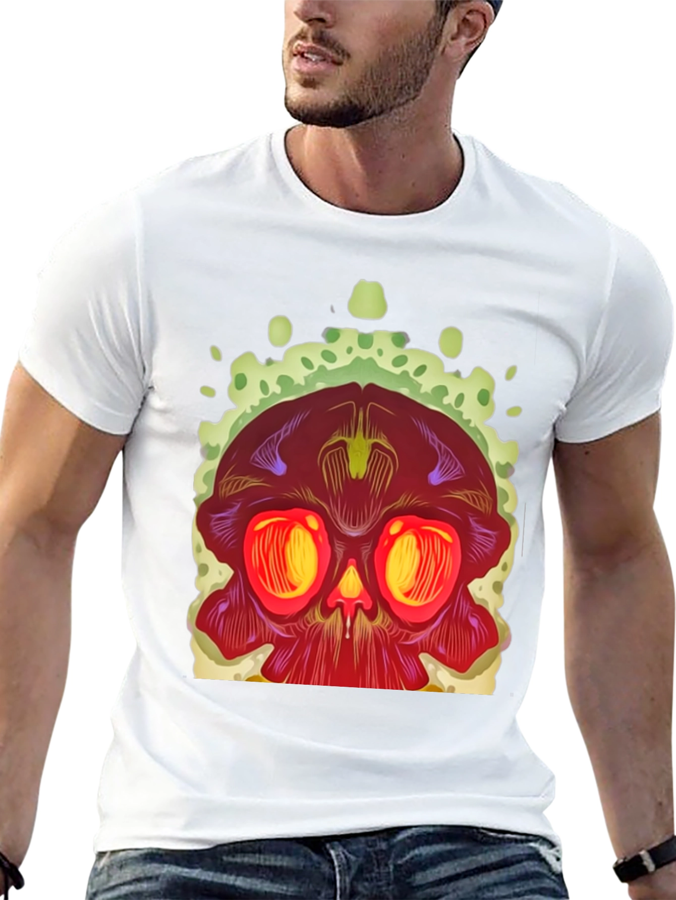 Skull Graphic Print Black T-Shirt
