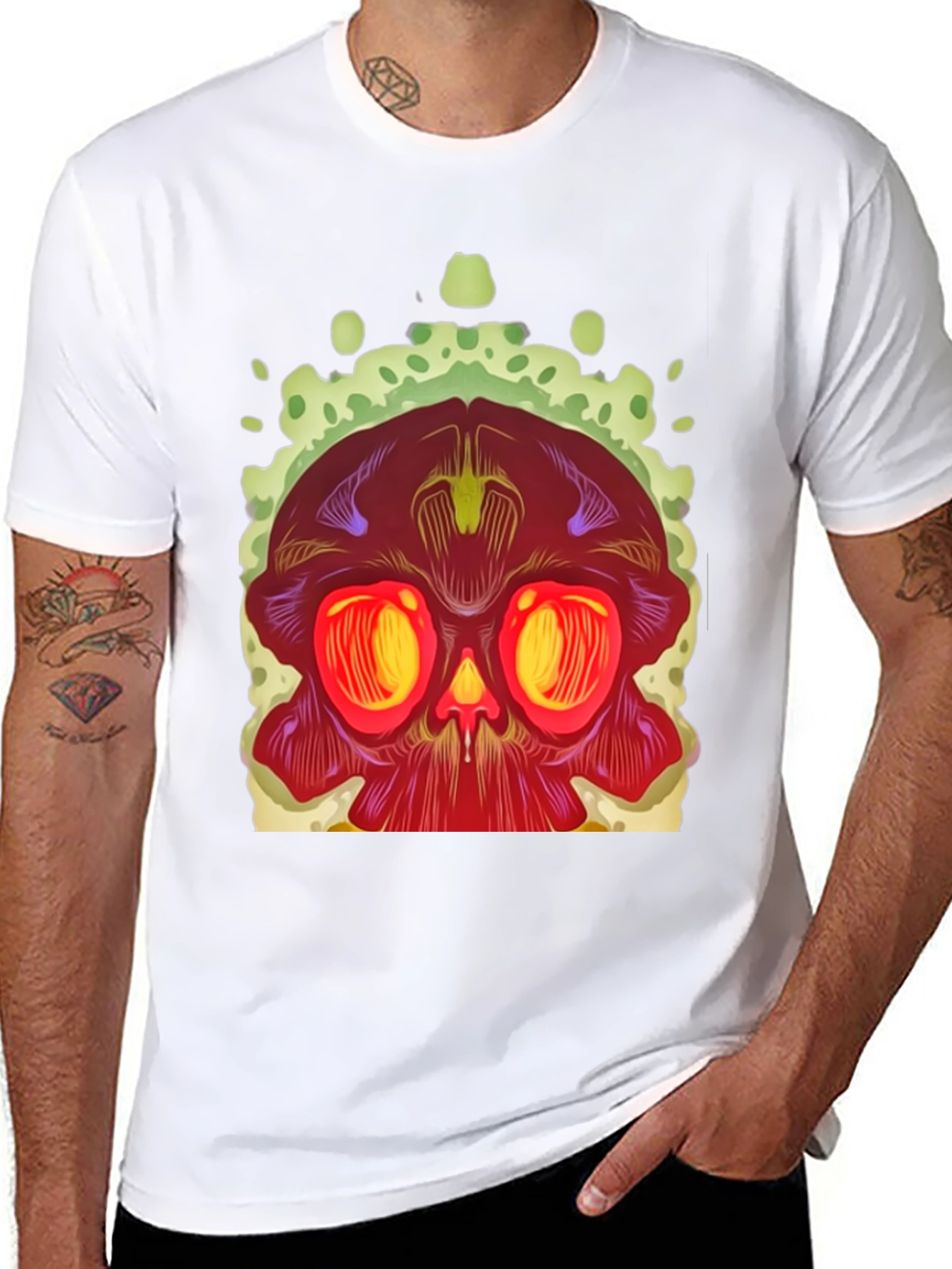 Skull Graphic Print Black T-Shirt