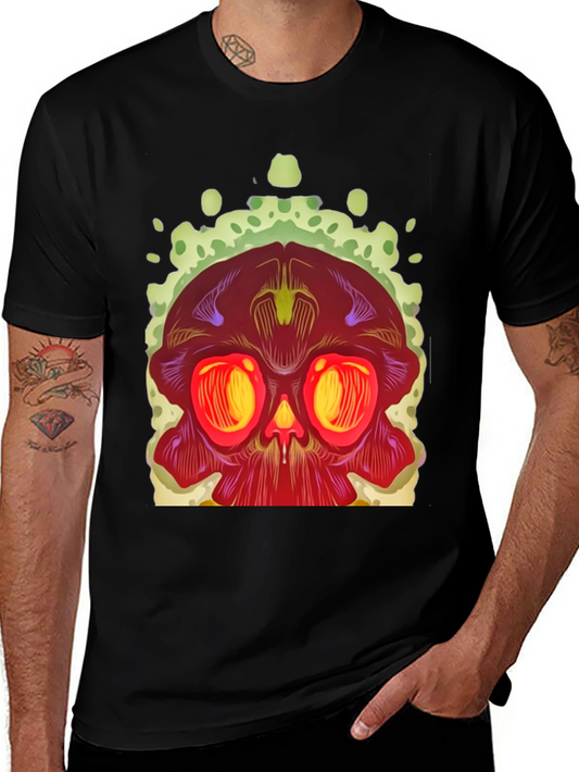 Skull Graphic Print Black T-Shirt