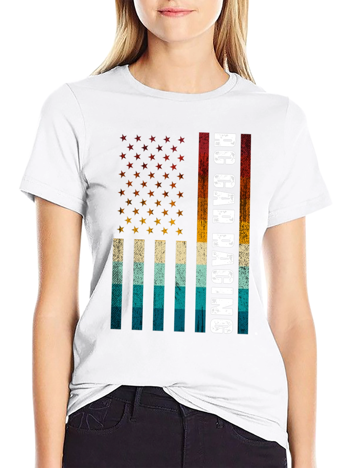 RC Car Racing American Flag T-Shirt