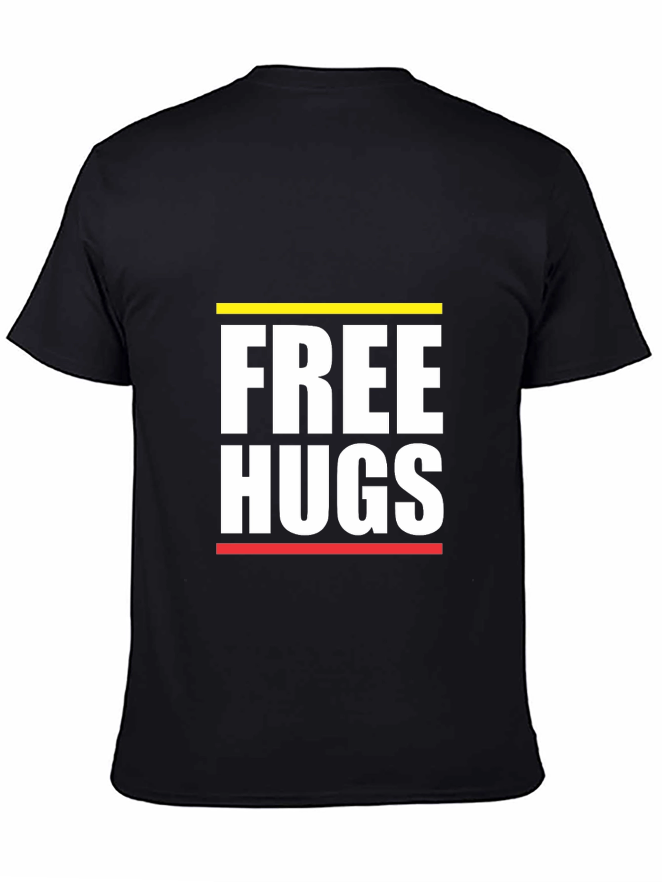 Free Hugs Graphic Tee - Black Cotton Comfort