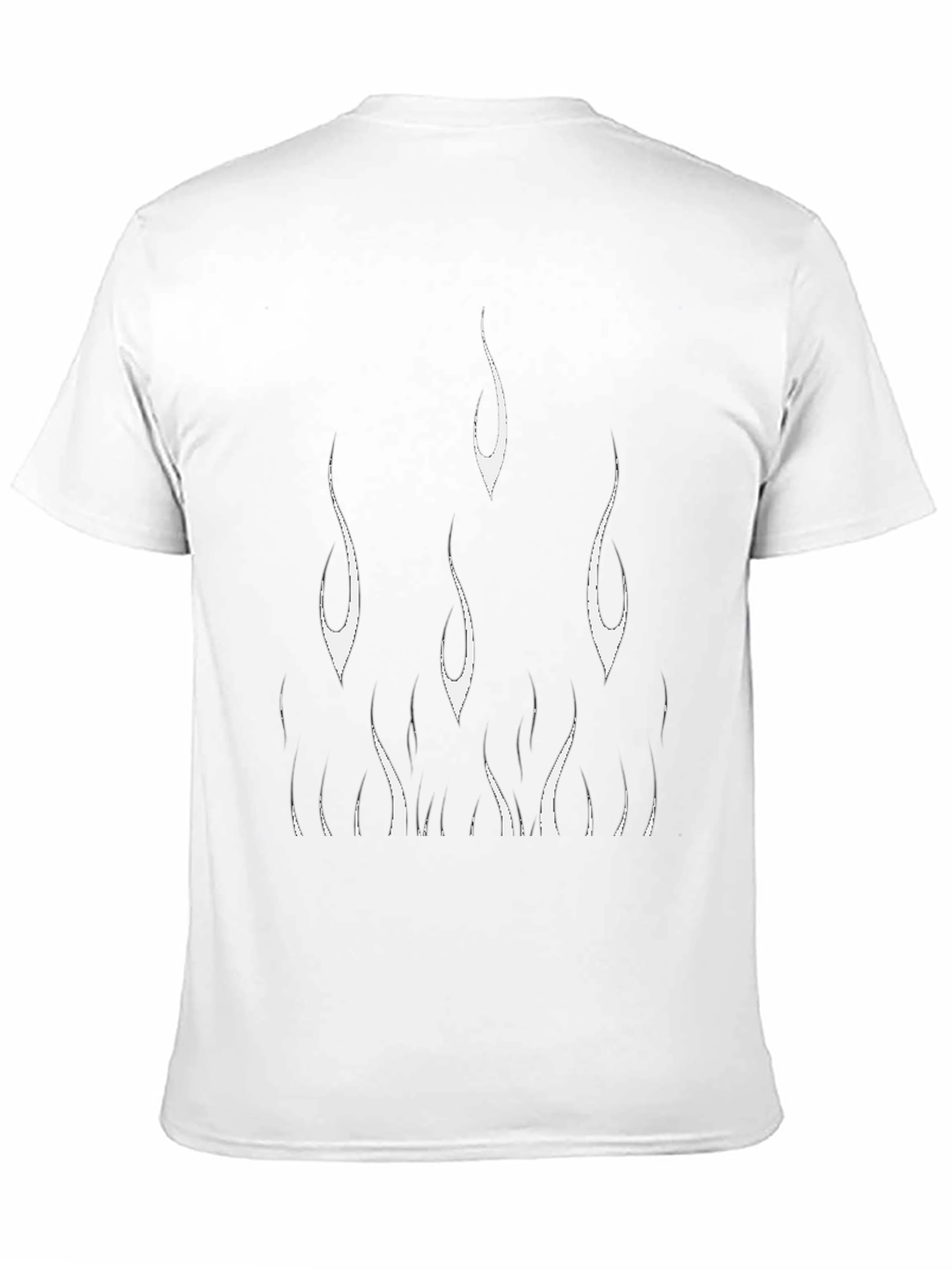 Mens Black T-Shirt with Flame Design