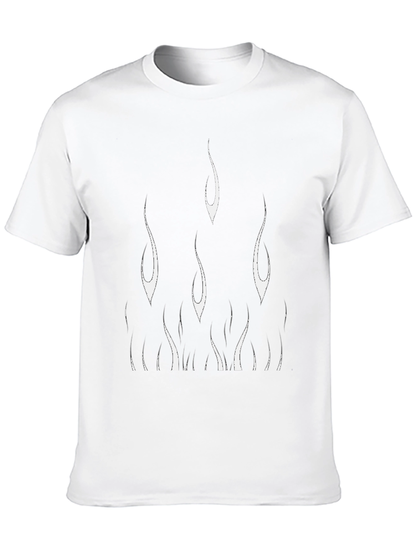 Mens Black T-Shirt with Flame Design