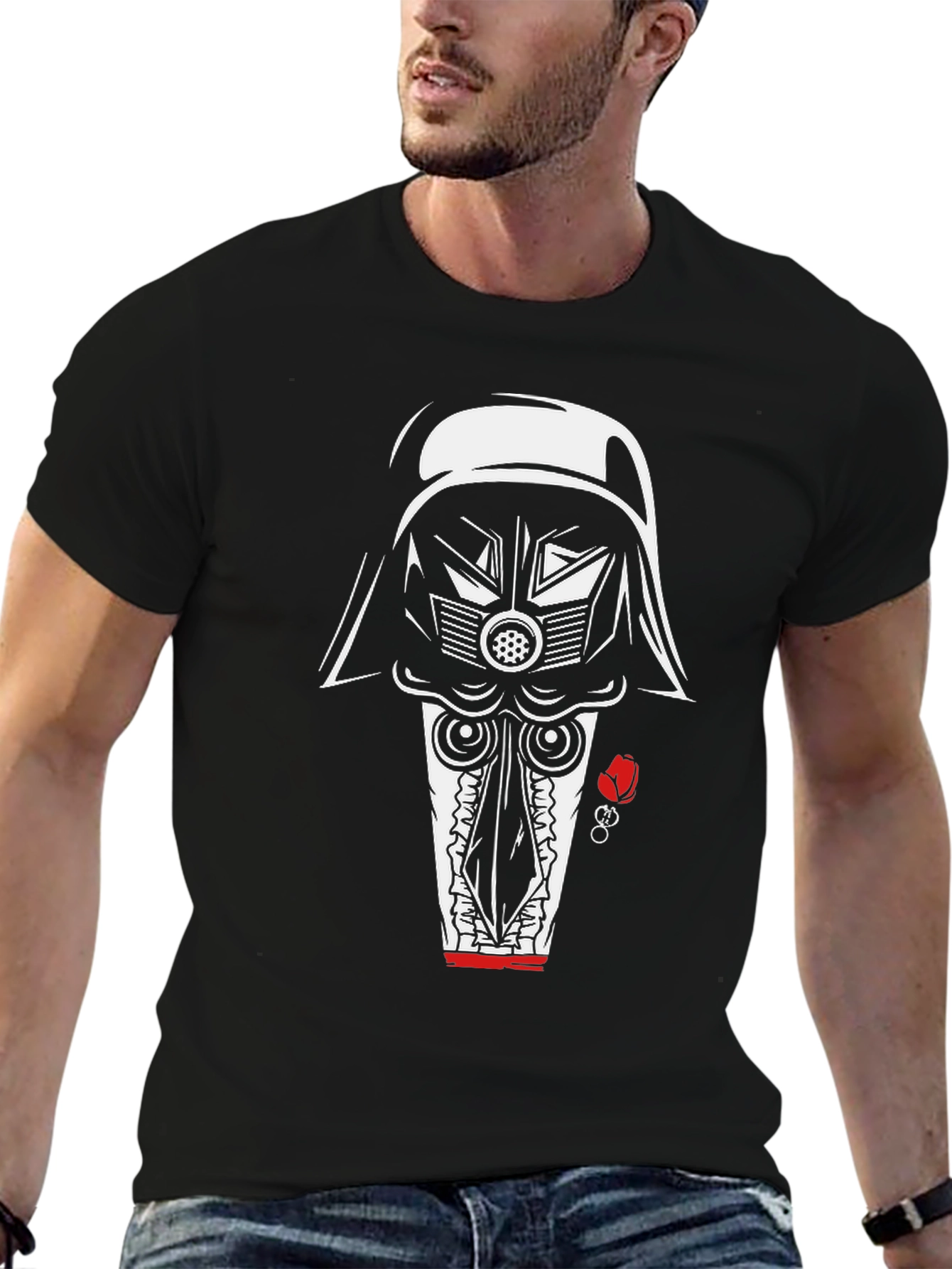 Darth Vader Playing Card Mens T-Shirt
