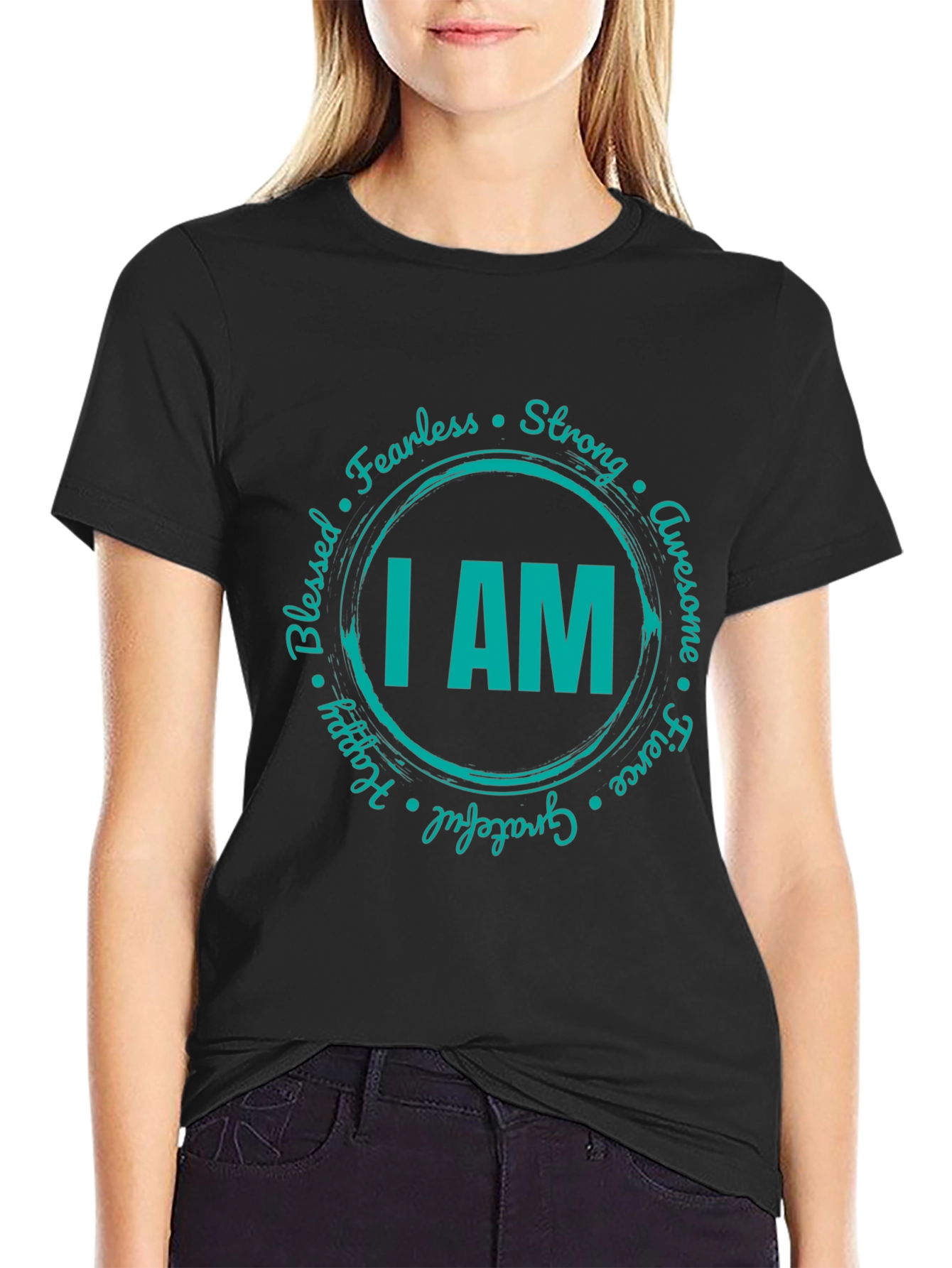 I AM Graphic Print Crew Neck T-Shirt