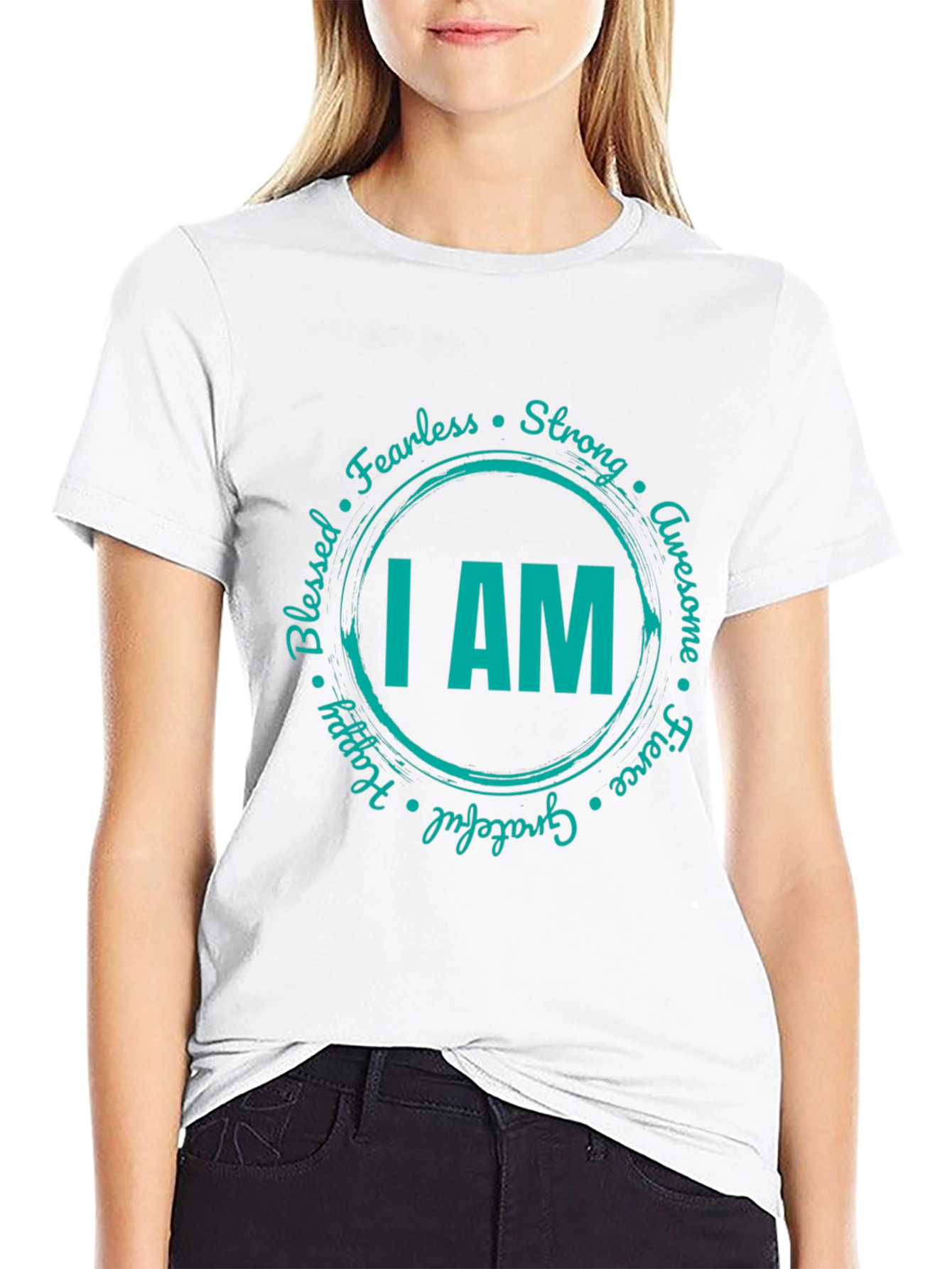 I AM Graphic Print Crew Neck T-Shirt
