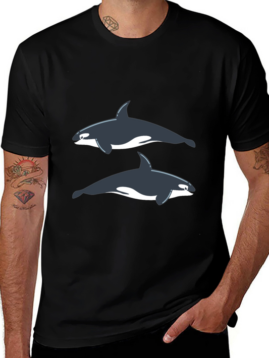 Orca Graphic Tee - Black Cotton T-Shirt
