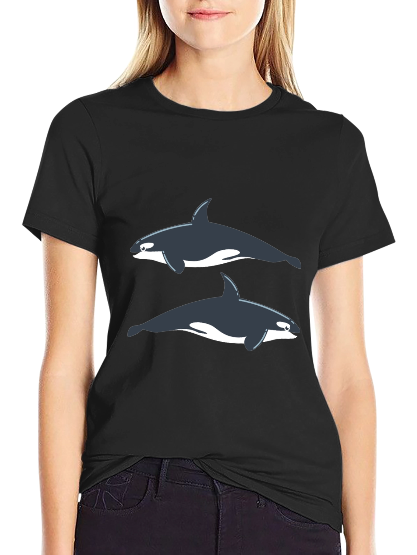 Orca Graphic Tee - Black Cotton T-Shirt