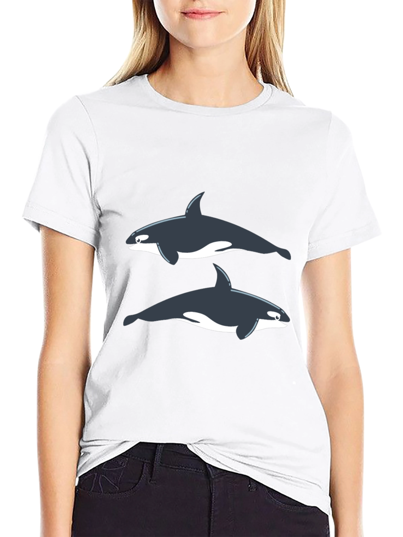 Orca Graphic Tee - Black Cotton T-Shirt