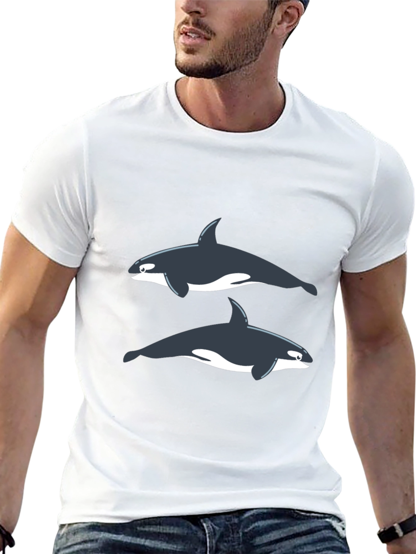 Orca Graphic Tee - Black Cotton T-Shirt