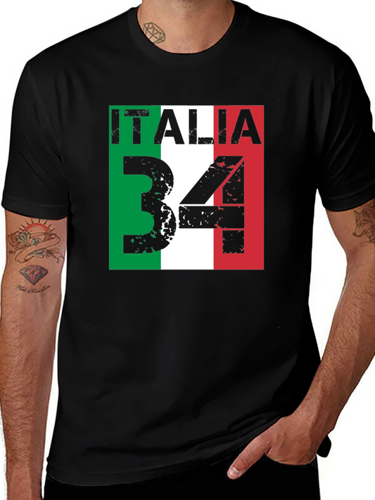 Italia 34 Graphic Tee - Italian Flag Design