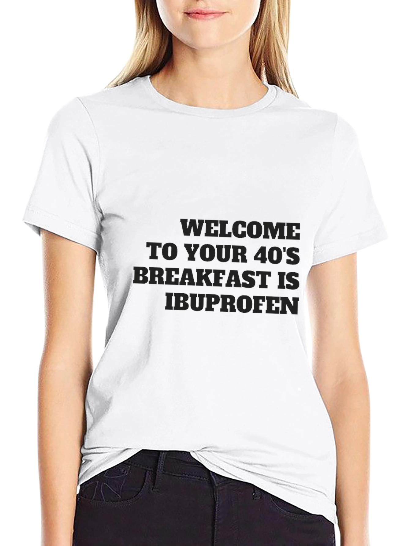 Funny 40s Breakfast Ibuprofen Black T-Shirt