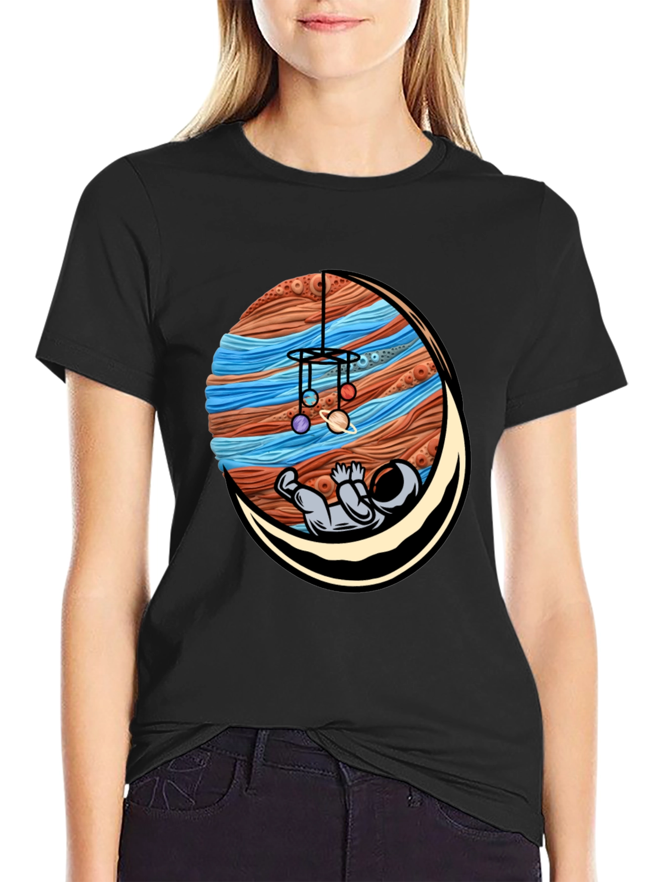 Astronaut Mobile Graphic Tee - Relaxed Space Vibes