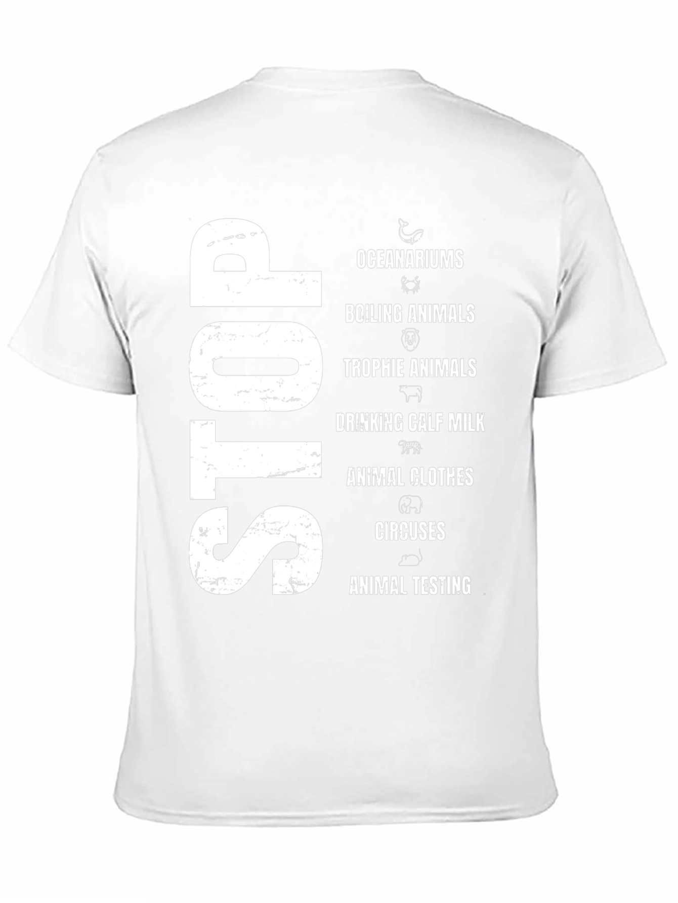 Stop Animal Cruelty Black Graphic T-Shirt