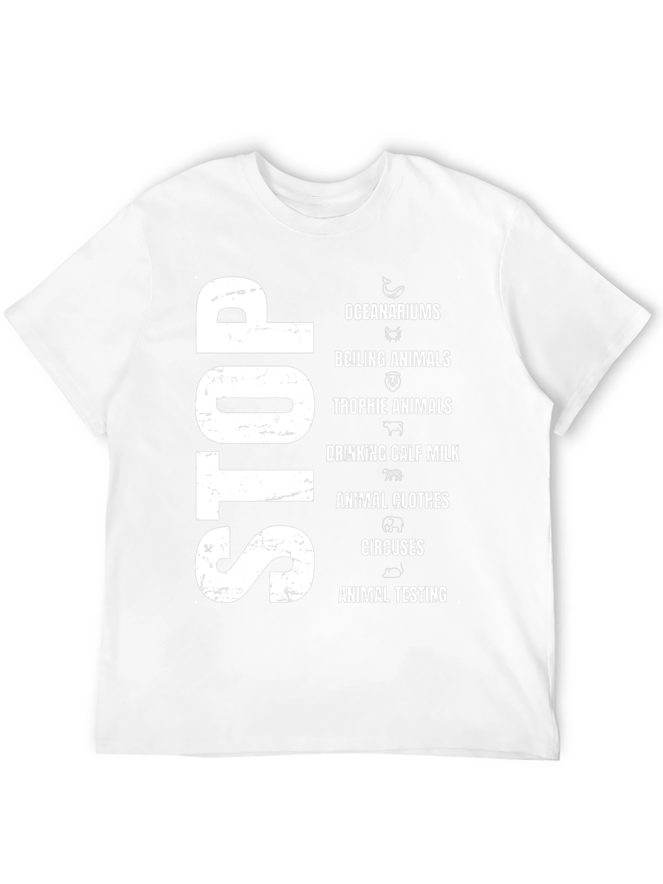 Stop Animal Cruelty Black Graphic T-Shirt