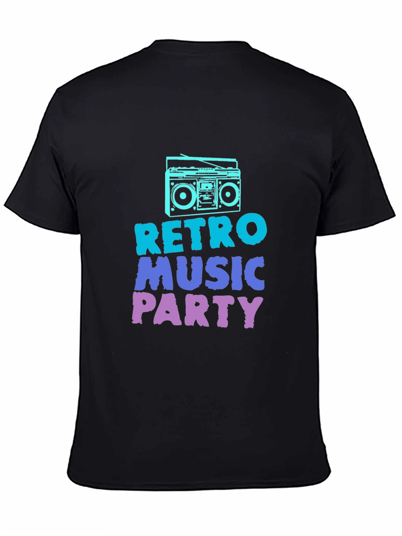Retro Music Party Black Graphic Tee