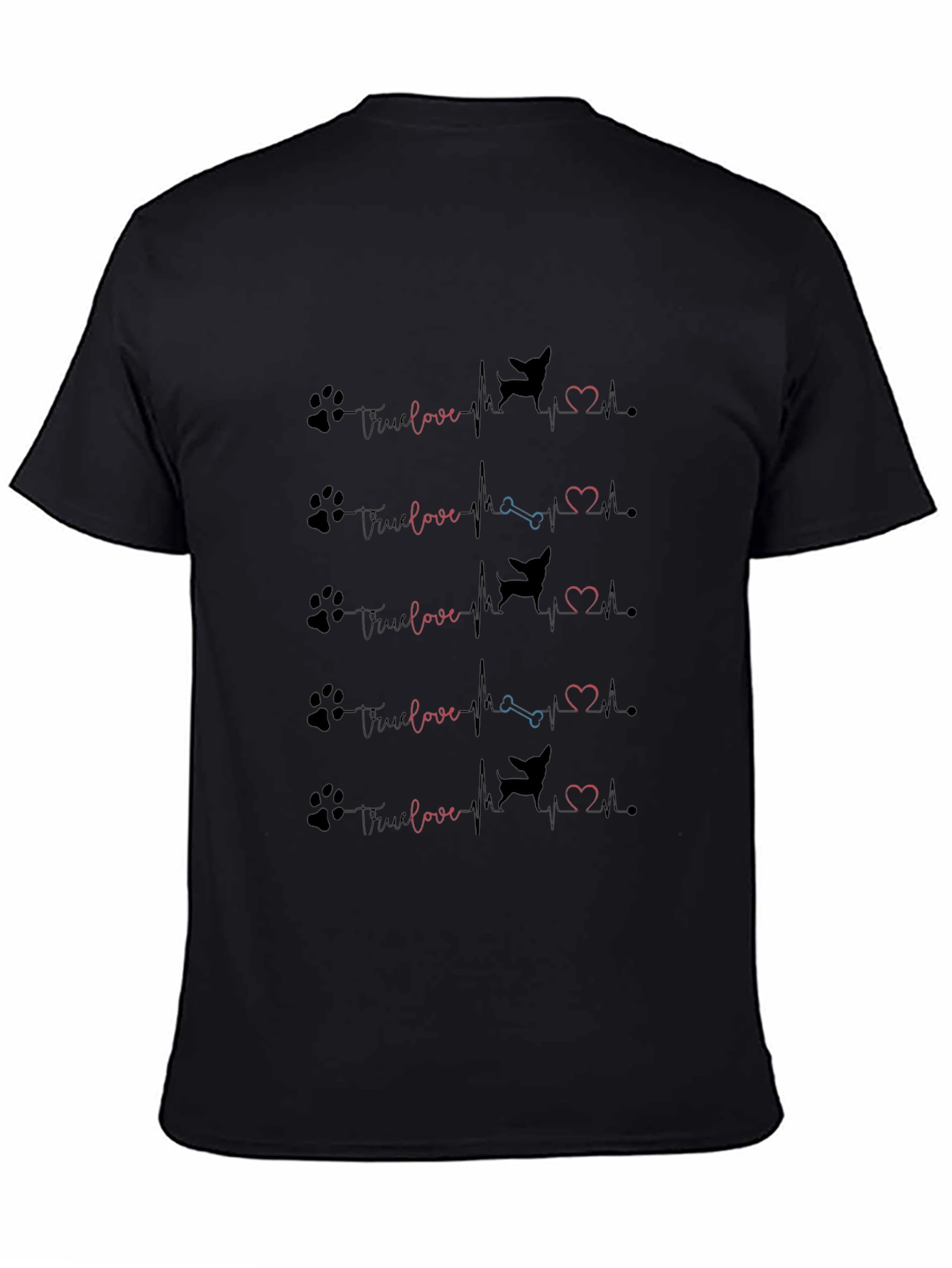Dog Lovers True Love Paw Heartbeat T-Shirt