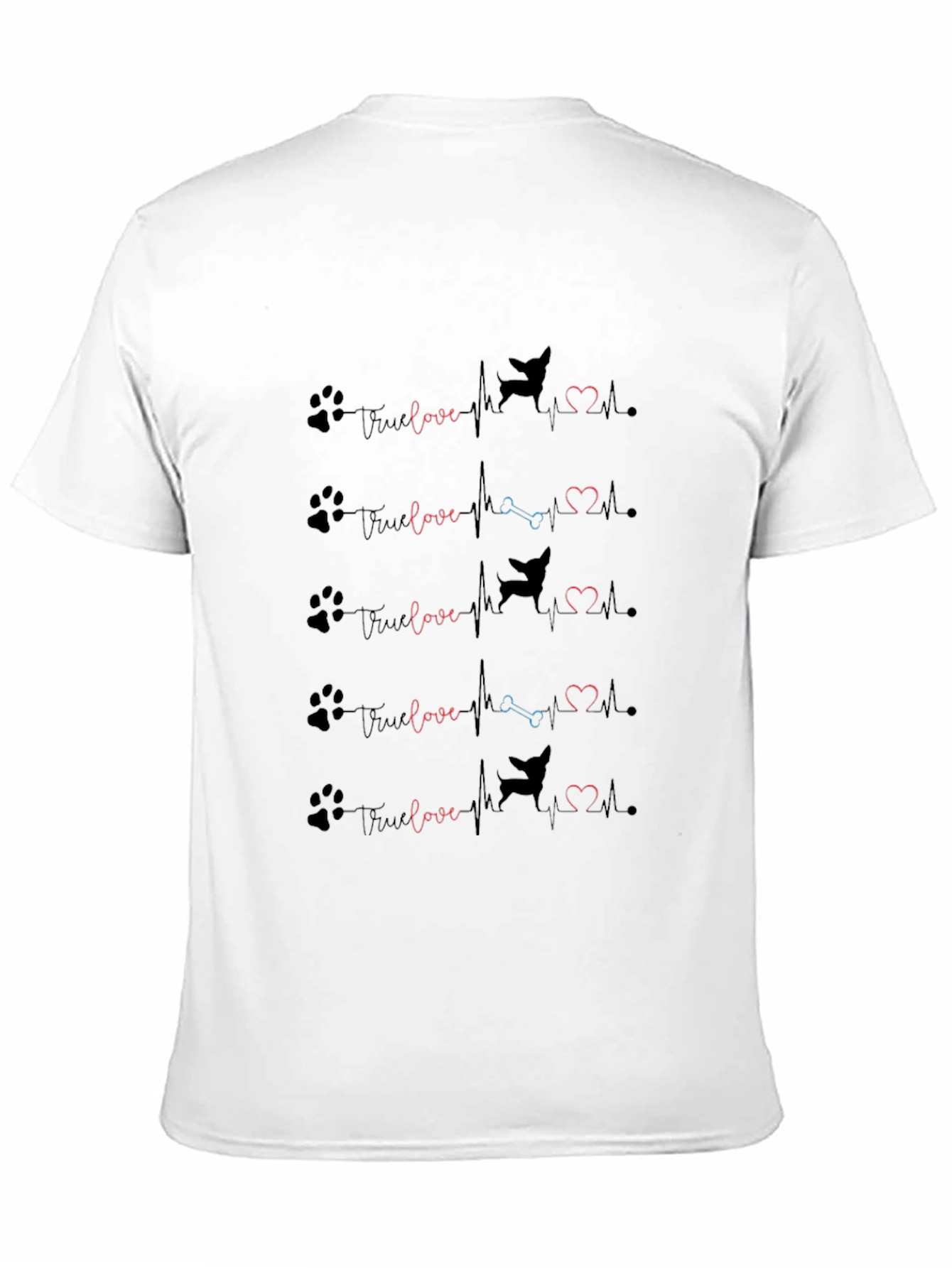 Dog Lovers True Love Paw Heartbeat T-Shirt