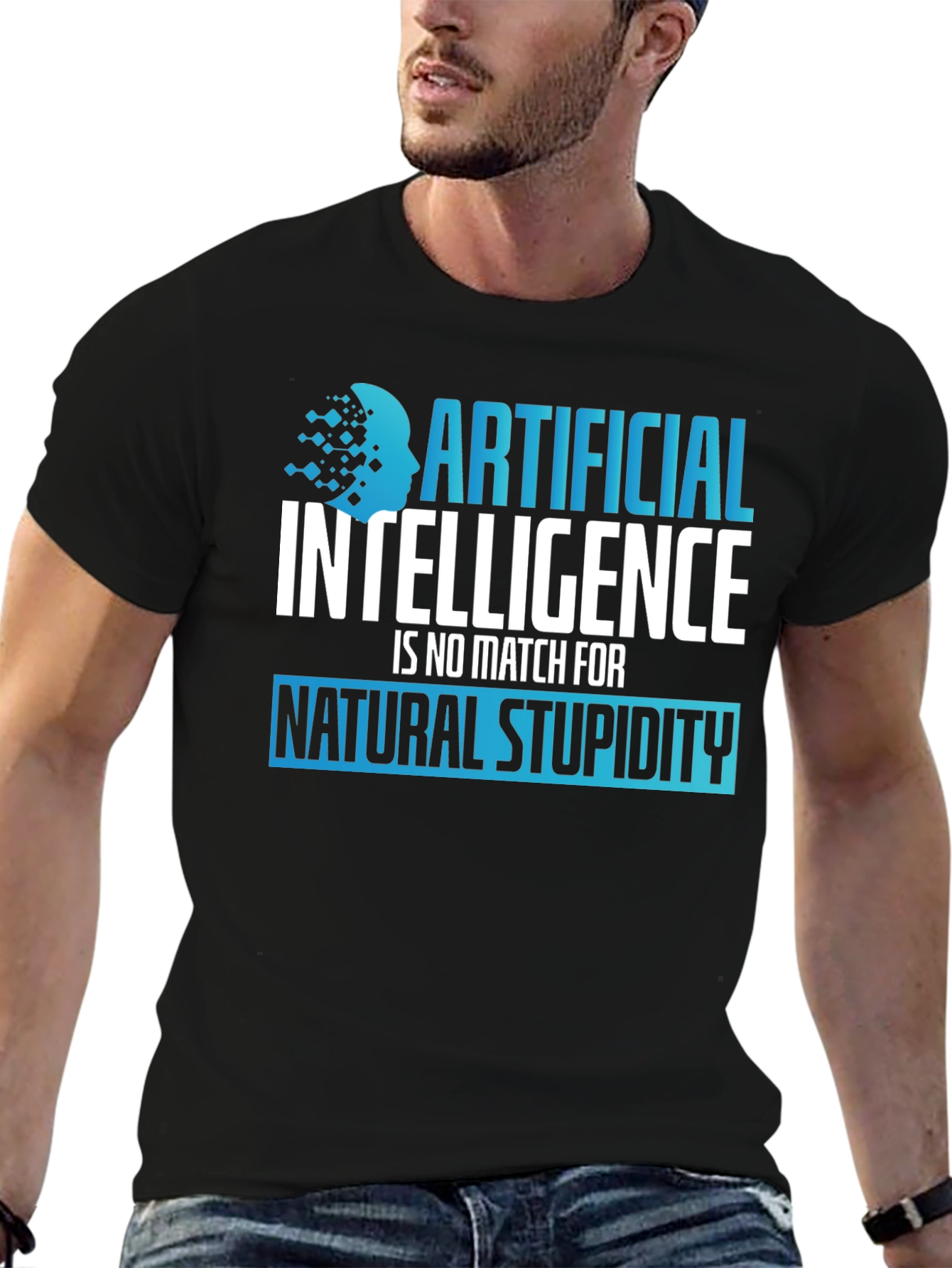 AI vs Stupidity Graphic T-Shirt