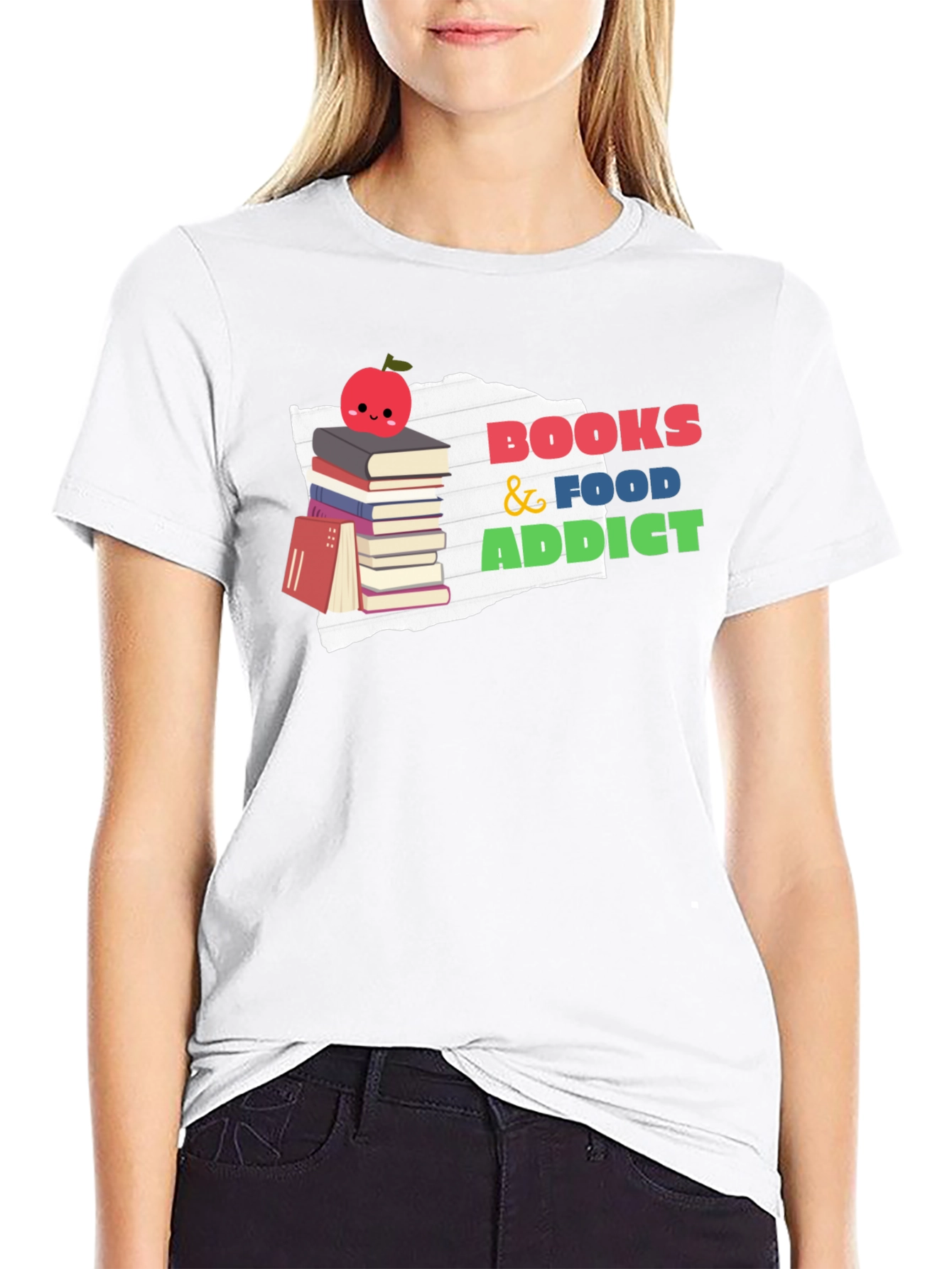 Books and Food Addict Graphic T-Shirt