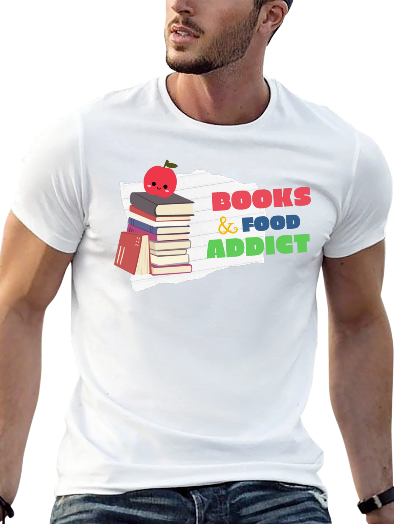 Books and Food Addict Graphic T-Shirt