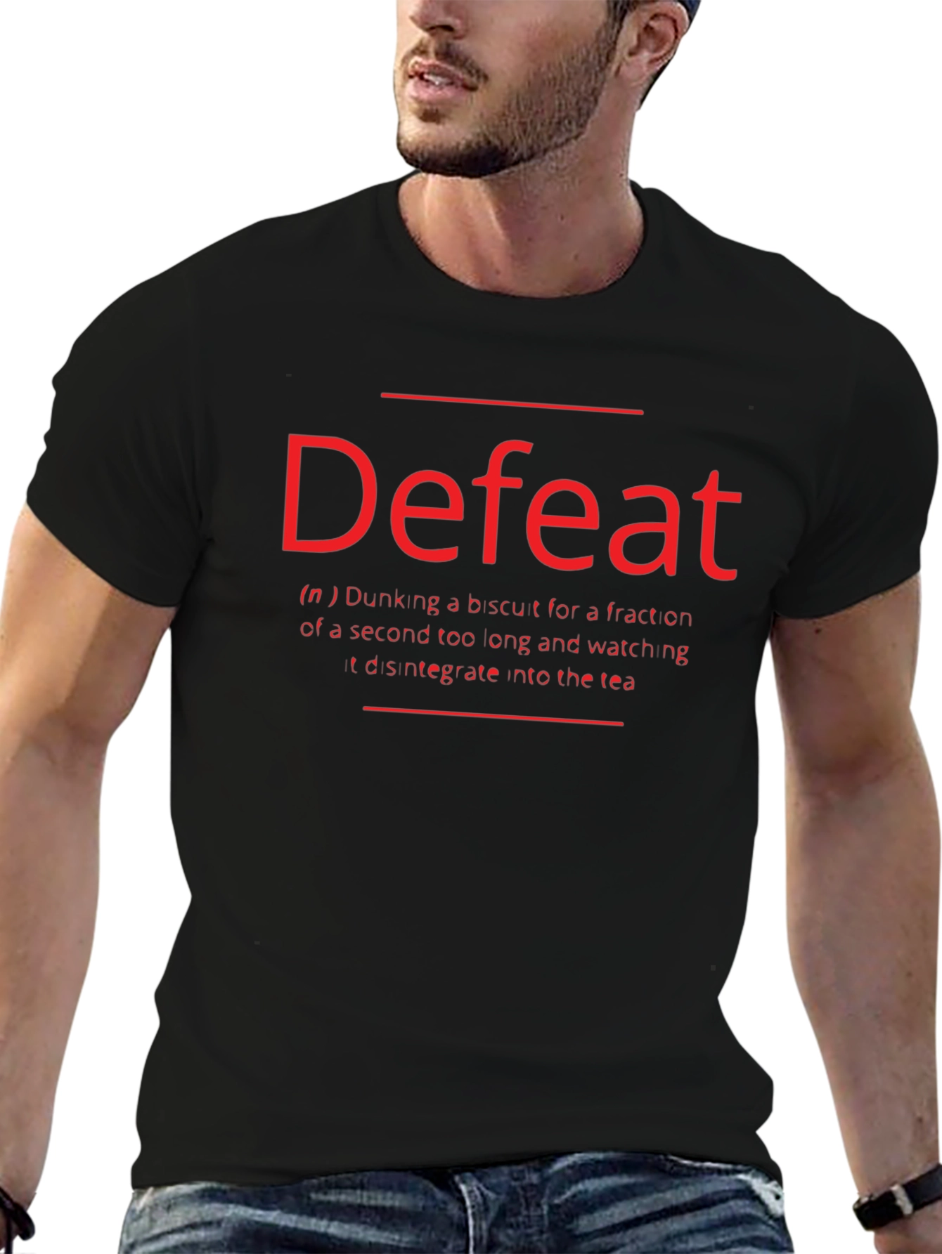 Funny Defeat Definition Black T-Shirt