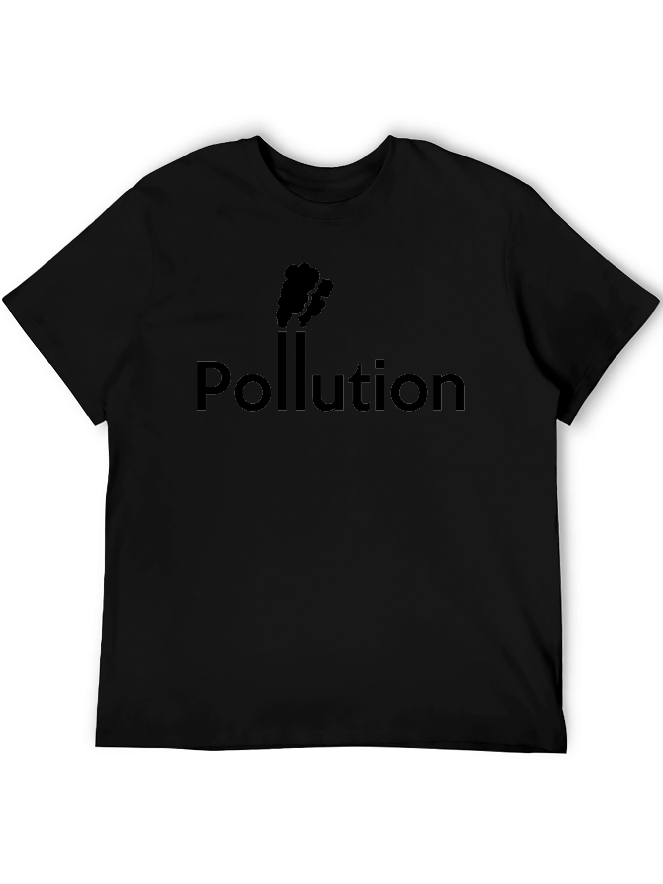 Pollution Graphic Tee - Black Cotton T-Shirt