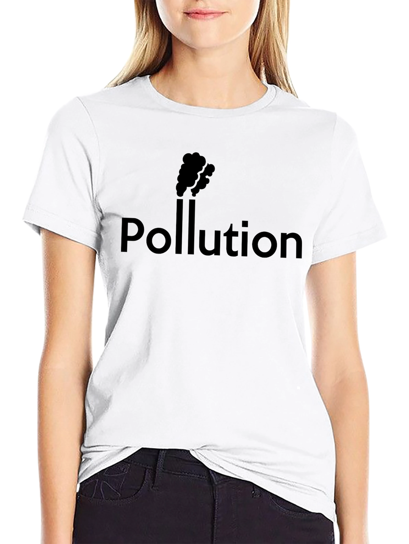 Pollution Graphic Tee - Black Cotton T-Shirt