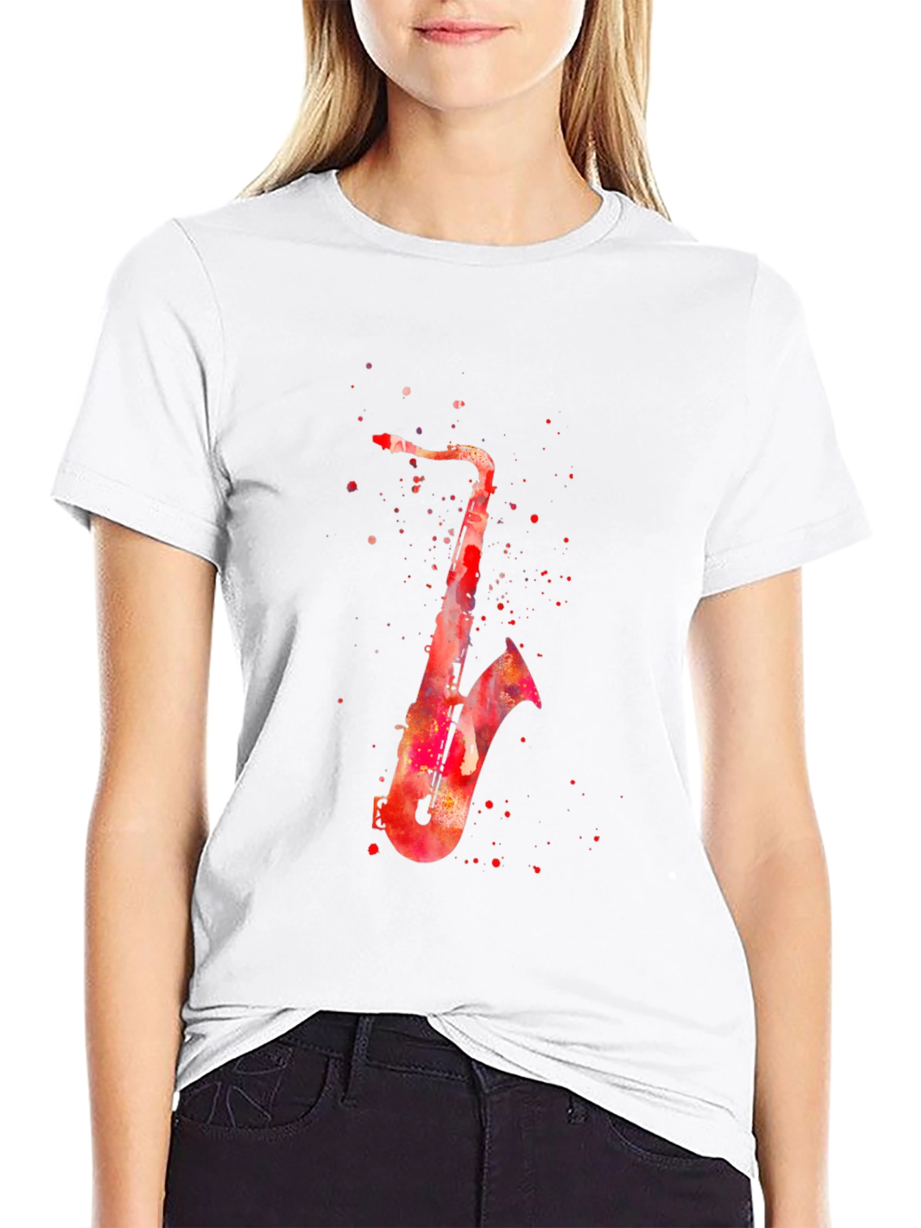 Saxophone Watercolor Graphic T-Shirt