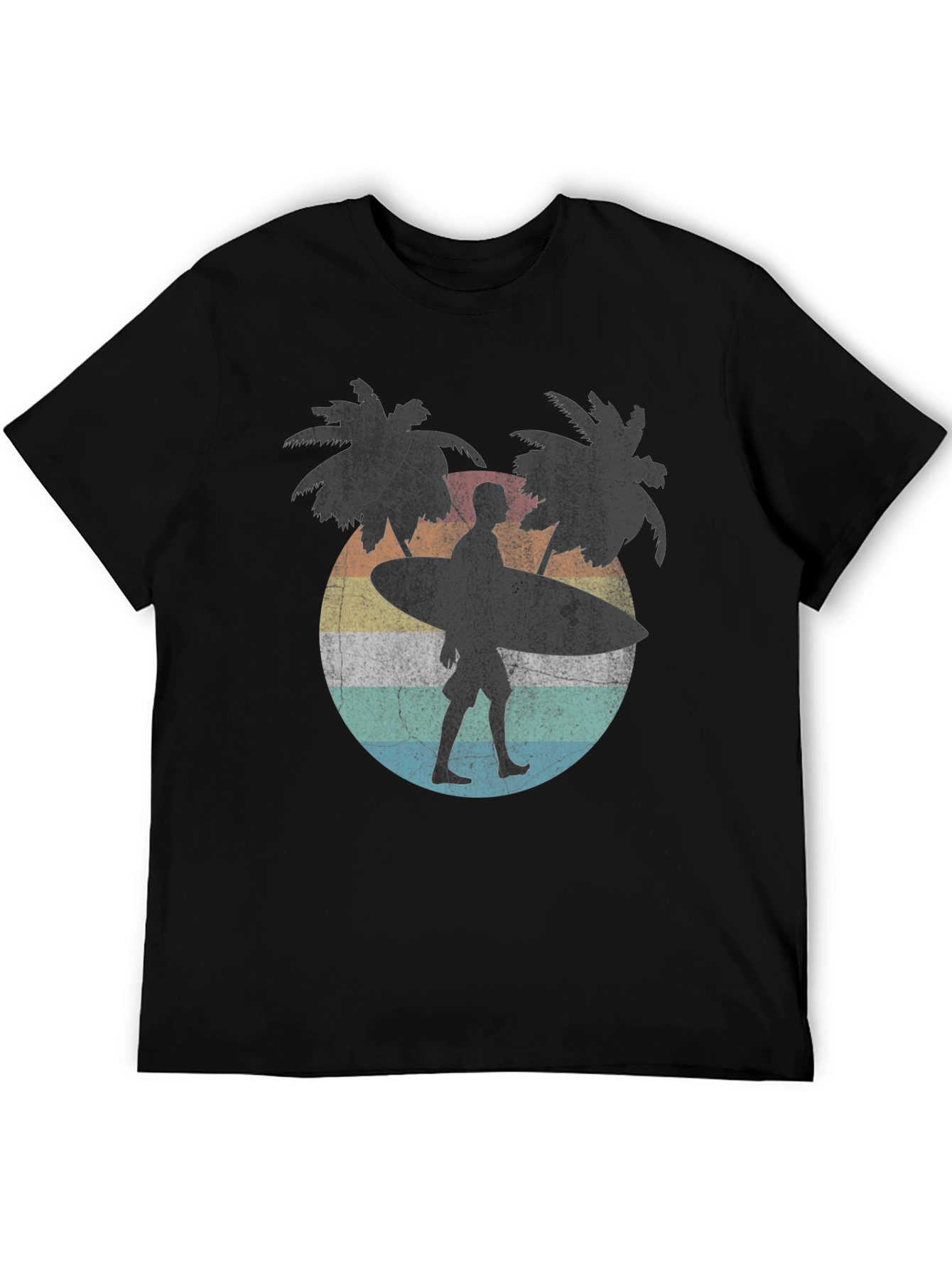Retro Surfer T-Shirt - Palm Trees & Beach Vibes