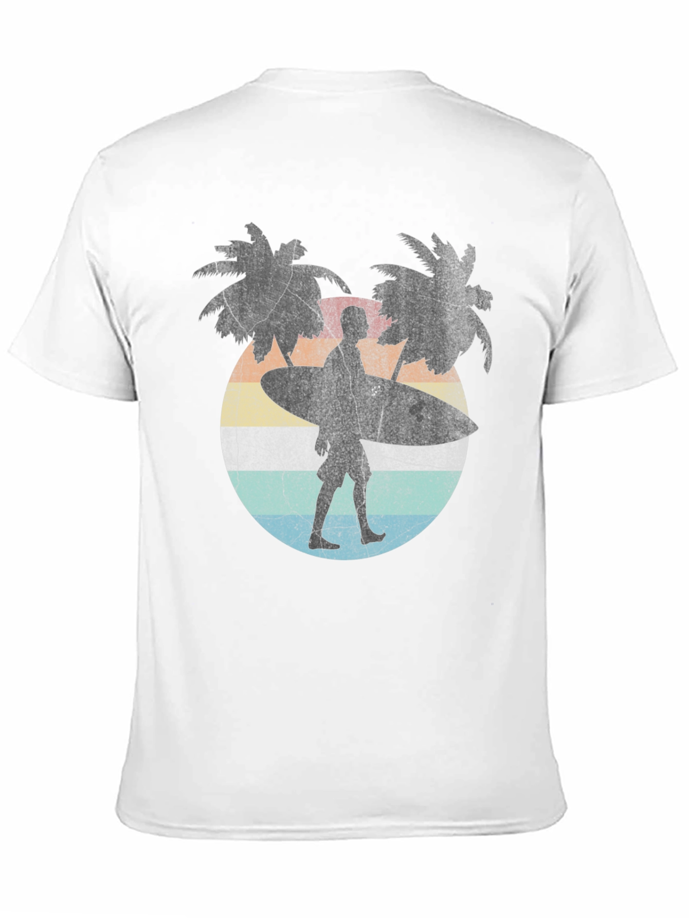 Retro Surfer T-Shirt - Palm Trees & Beach Vibes