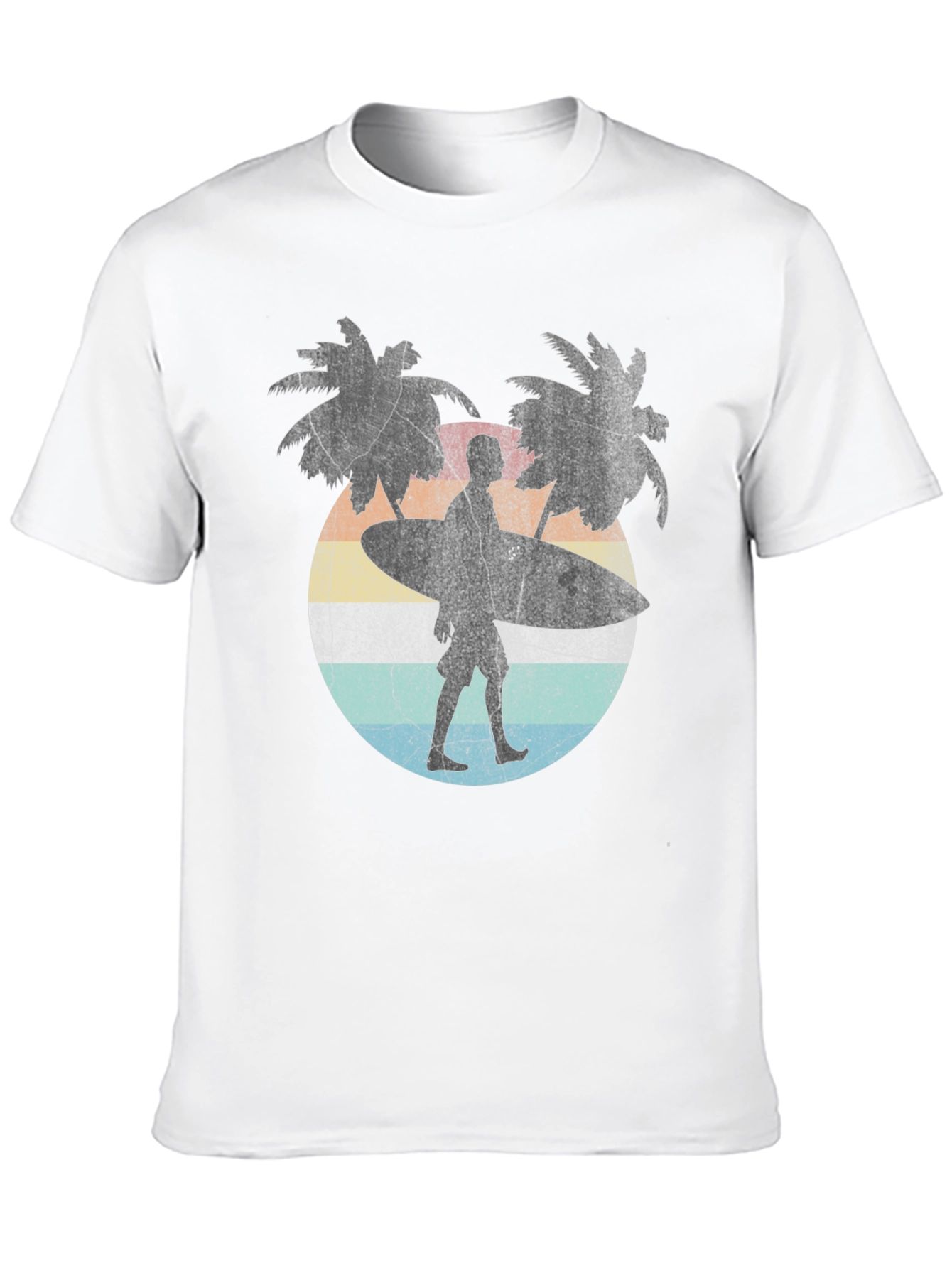Retro Surfer T-Shirt - Palm Trees & Beach Vibes