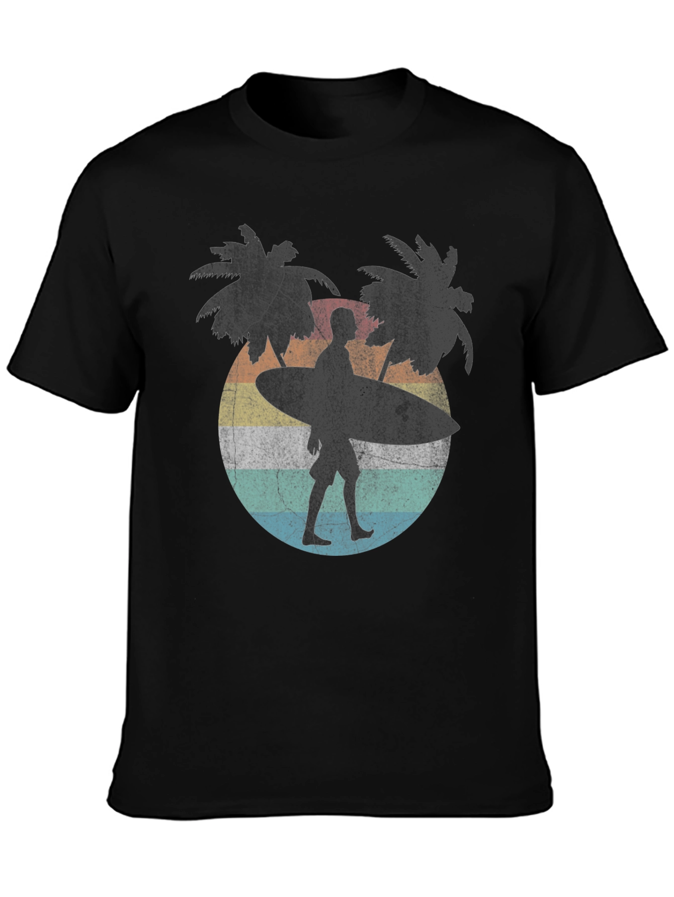 Retro Surfer T-Shirt - Palm Trees & Beach Vibes