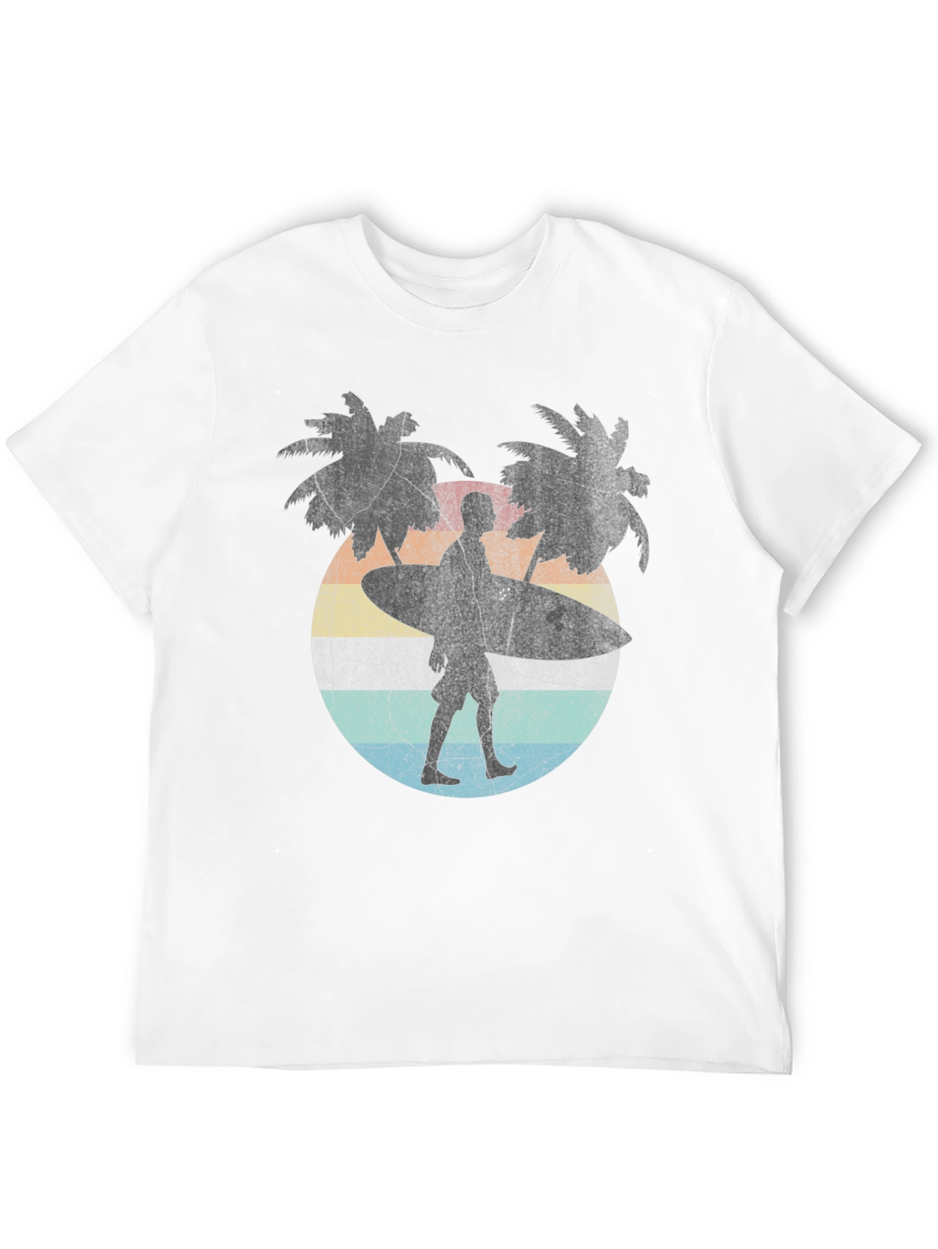 Retro Surfer T-Shirt - Palm Trees & Beach Vibes
