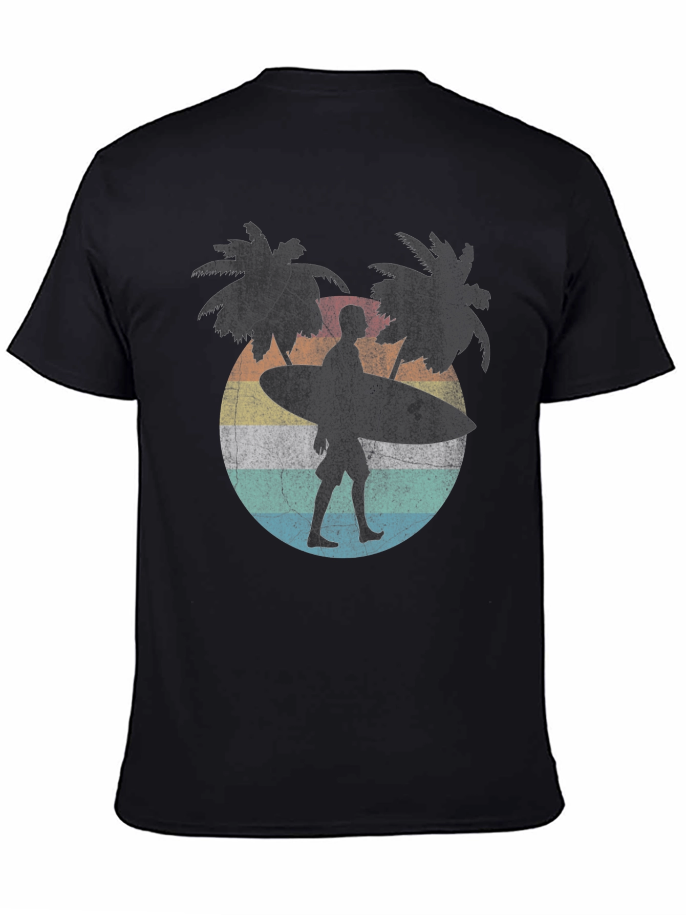 Retro Surfer T-Shirt - Palm Trees & Beach Vibes