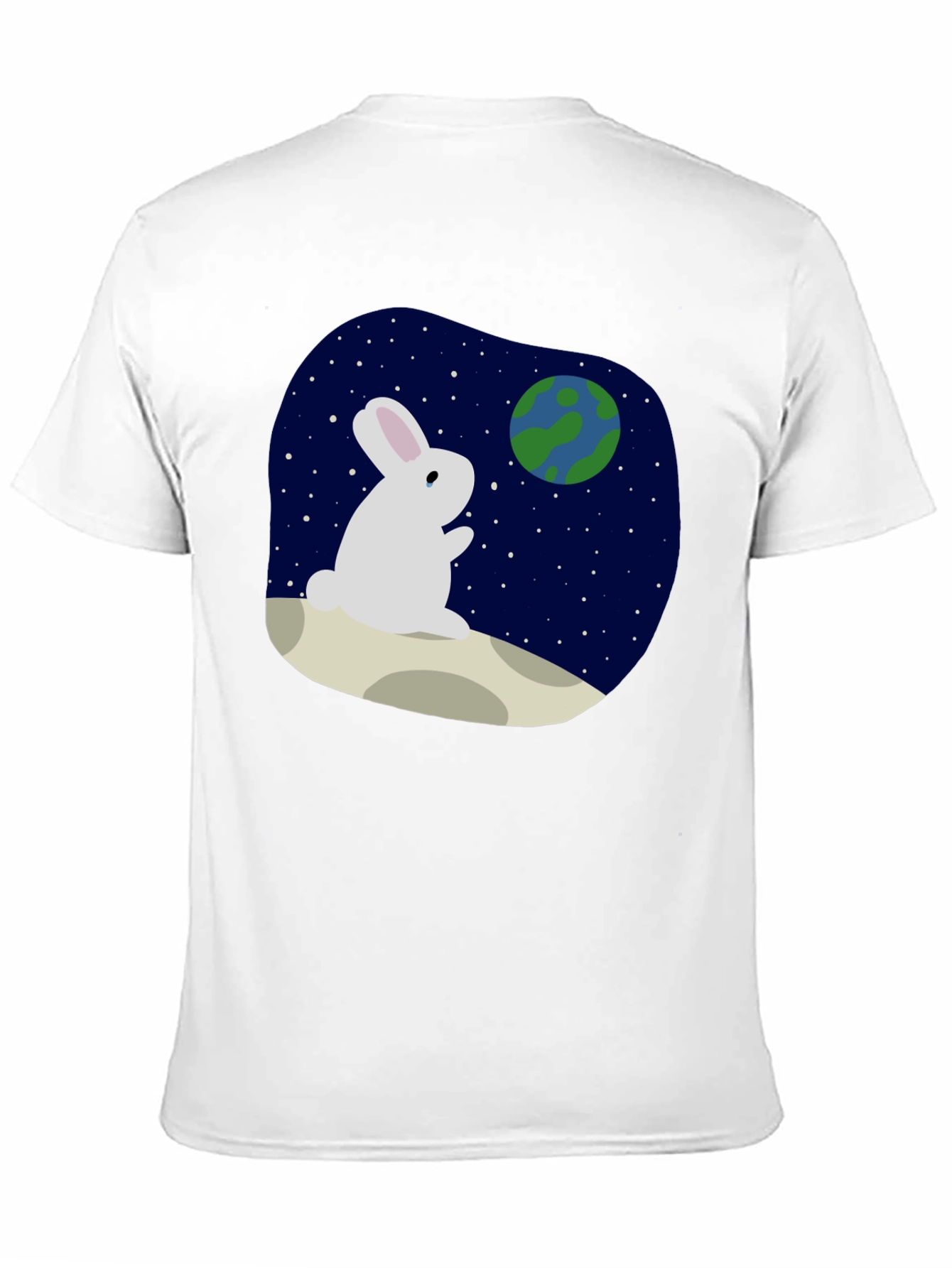 Rabbit Moon Earth Black T-Shirt