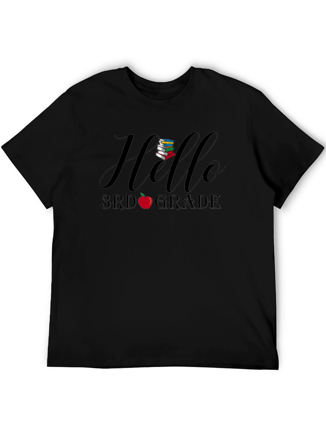Hello 3rd Grade Black T-Shirt