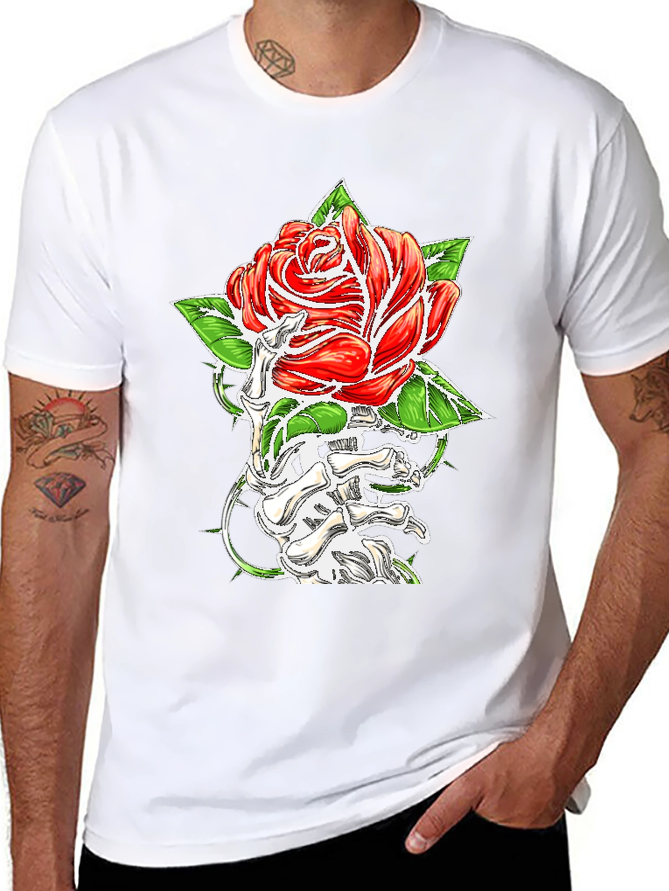 Rose & Bone Hand Graphic Black T-Shirt