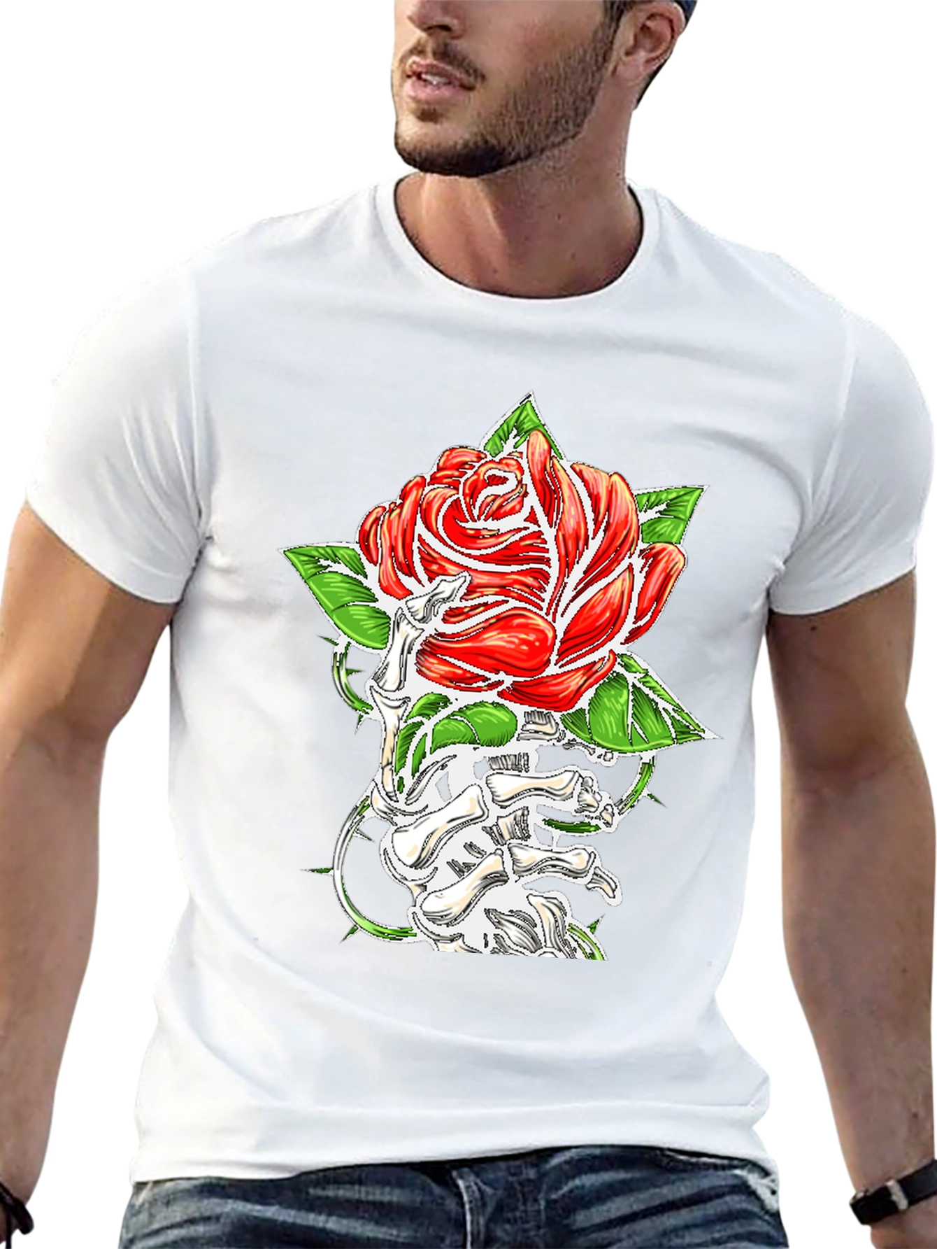Rose & Bone Hand Graphic Black T-Shirt