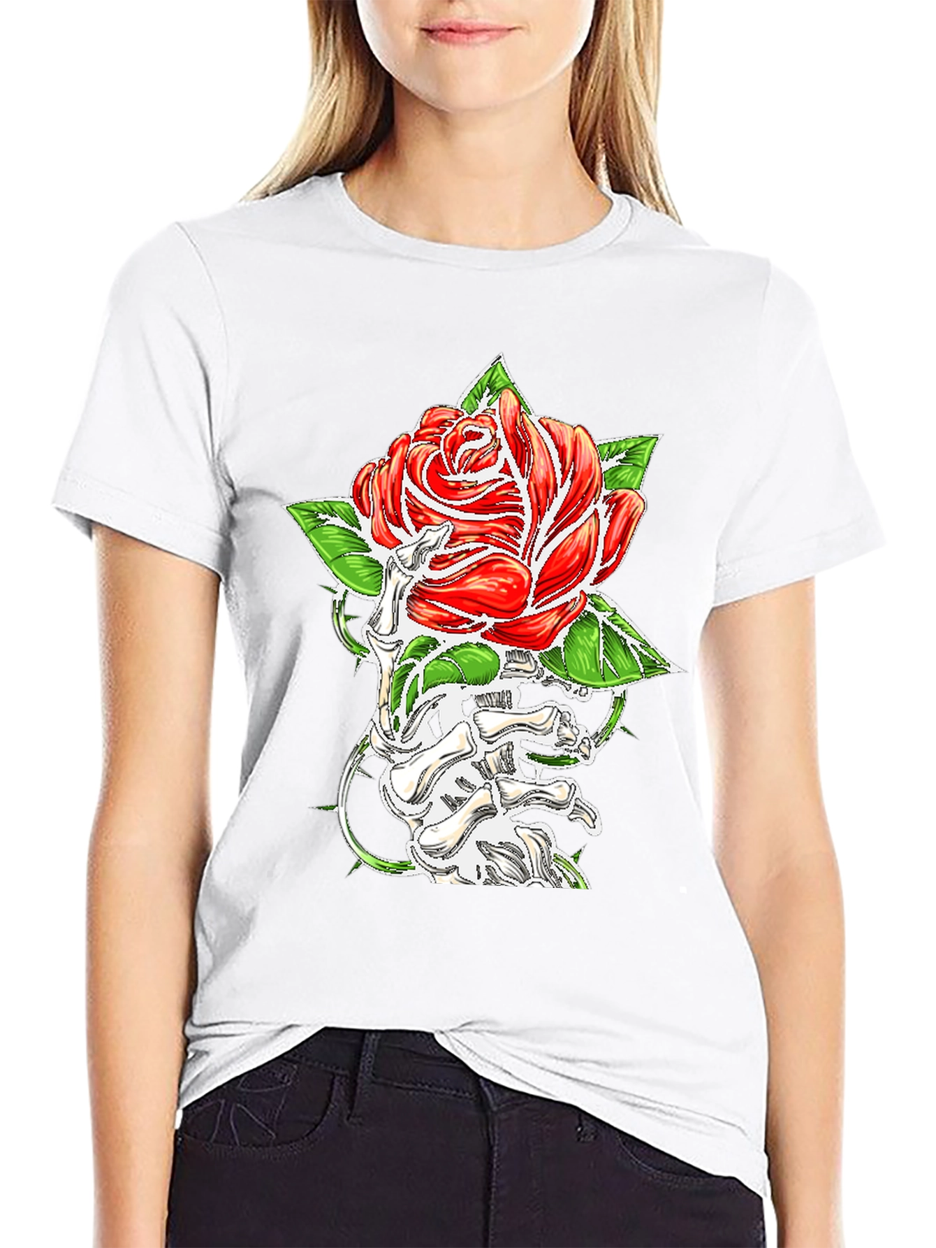 Rose & Bone Hand Graphic Black T-Shirt