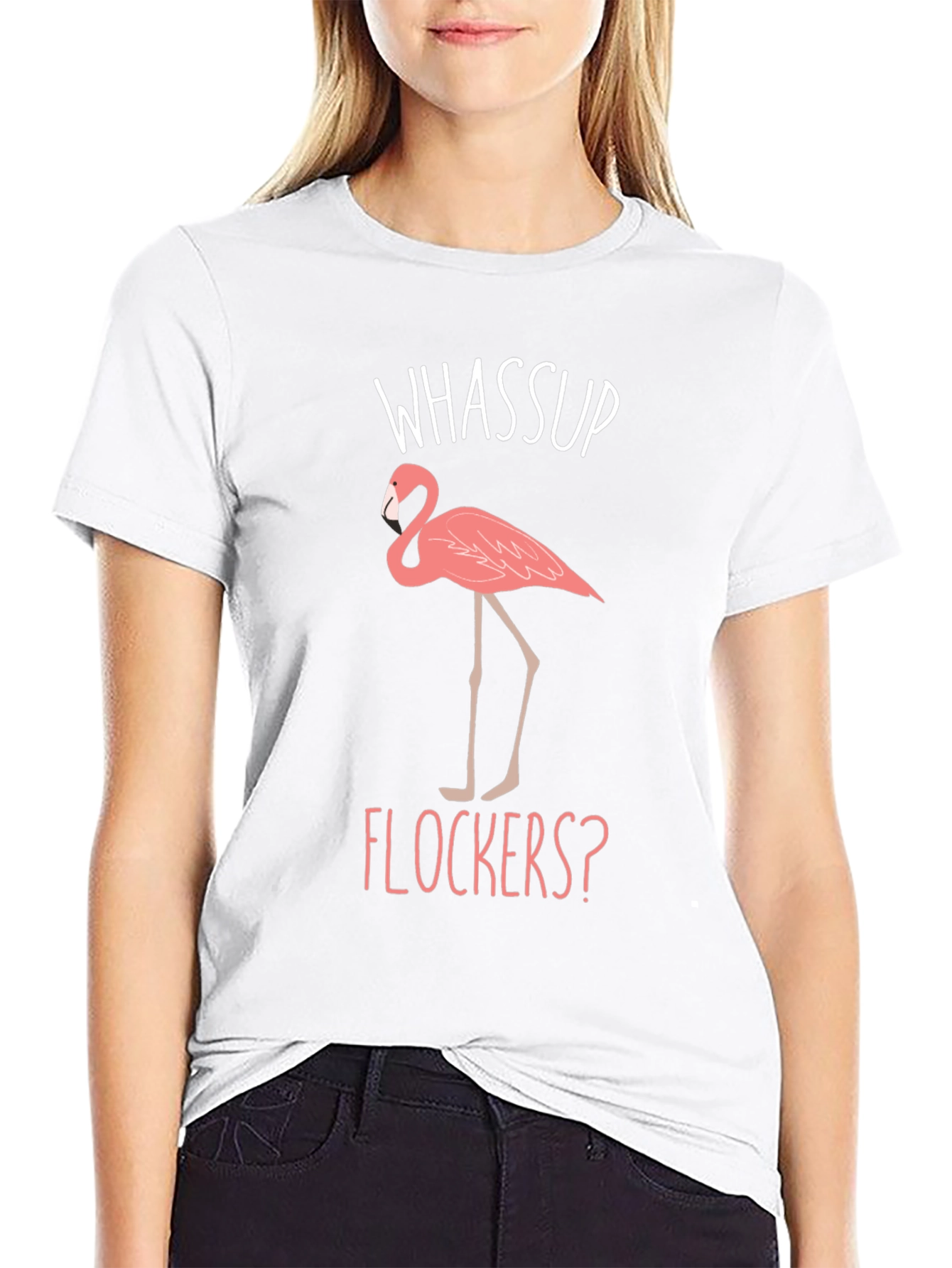 Whassup Flockers? Flamingo Graphic Tee