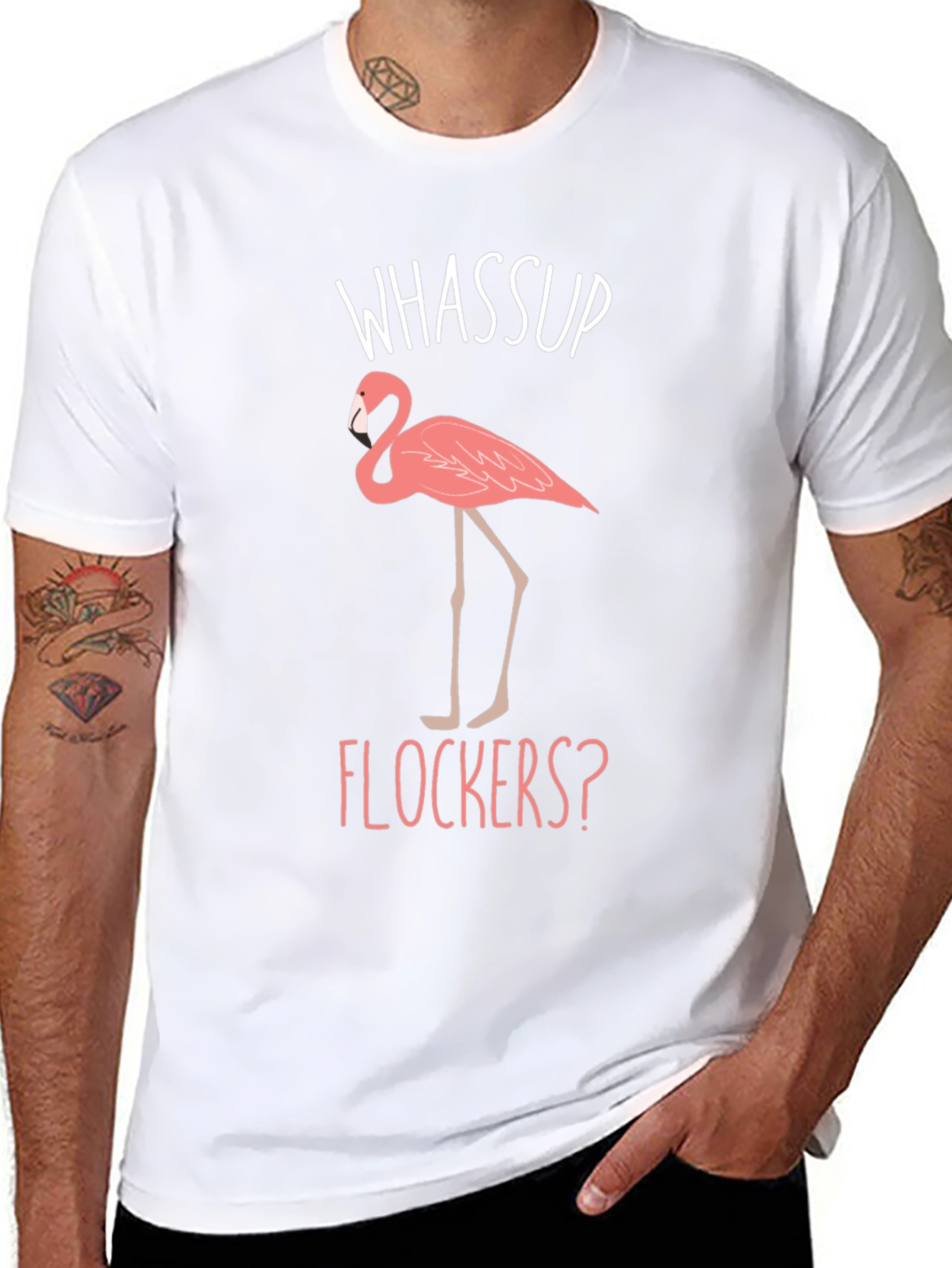 Whassup Flockers? Flamingo Graphic Tee