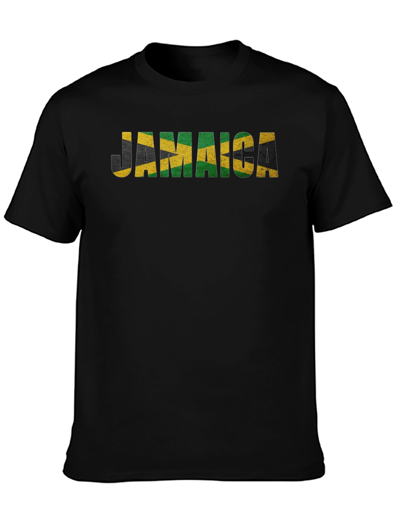 Jamaica Flag Graphic Print Black T-Shirt