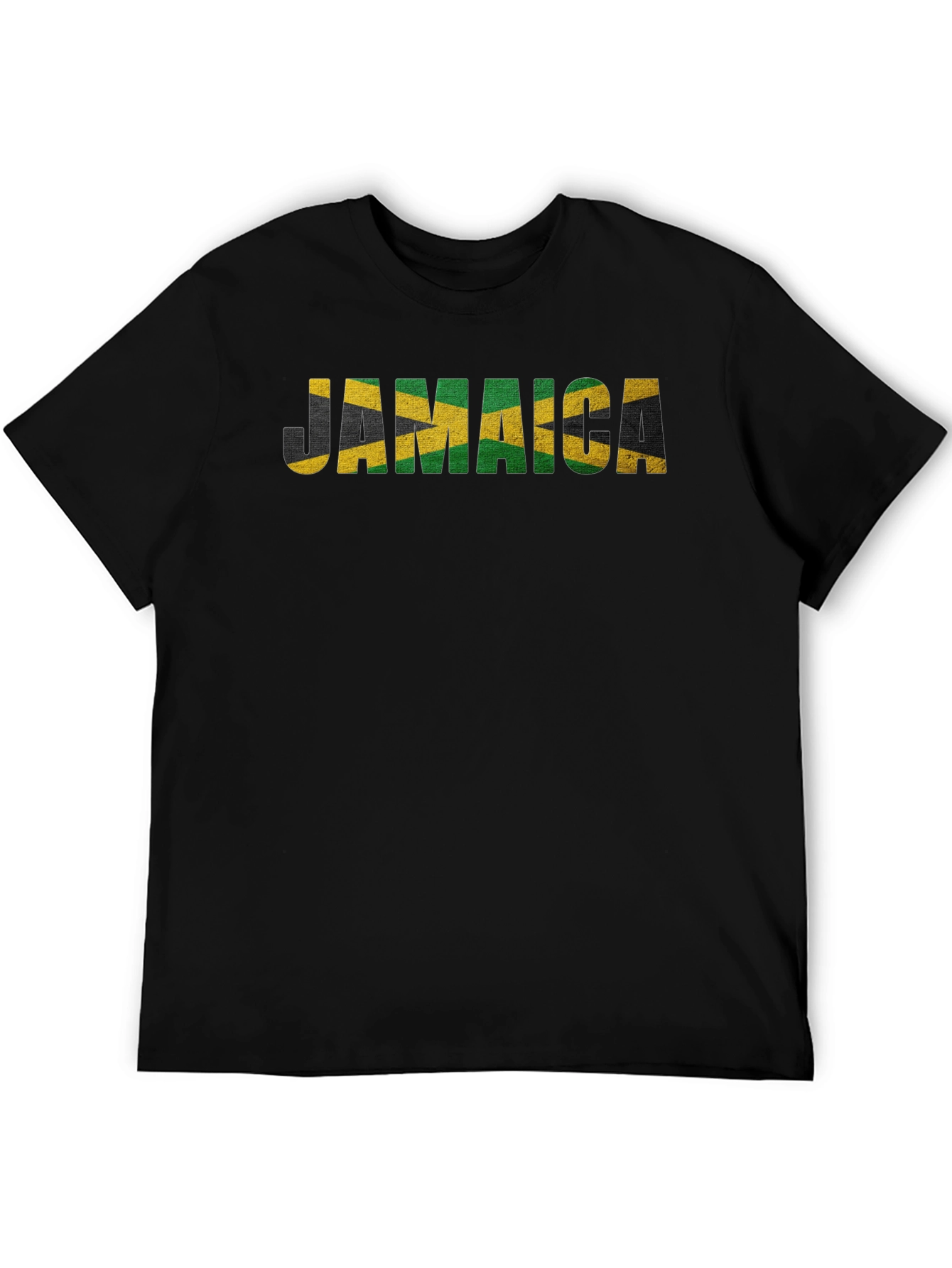 Jamaica Flag Graphic Print Black T-Shirt