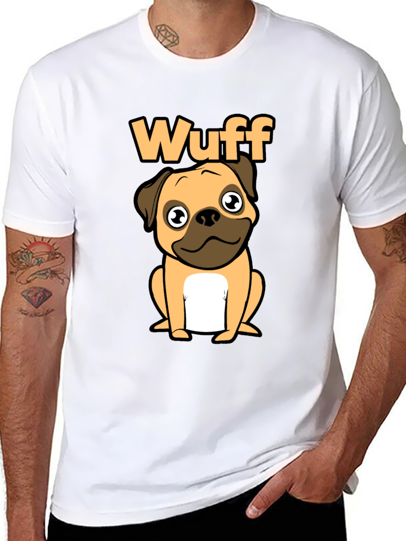 Cute Wuff Pug Graphic T-Shirt