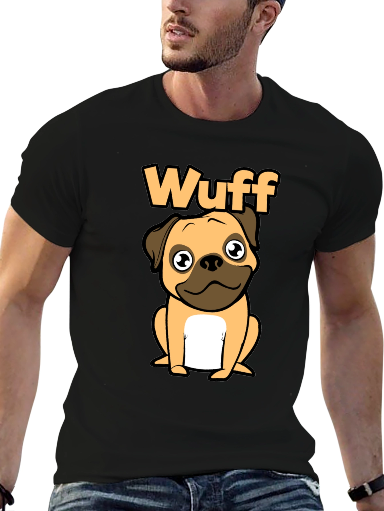 Cute Wuff Pug Graphic T-Shirt