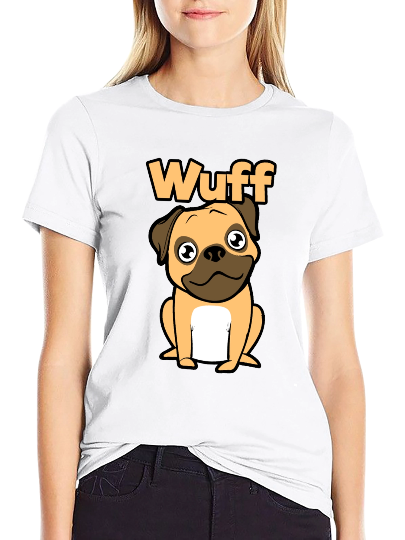 Cute Wuff Pug Graphic T-Shirt