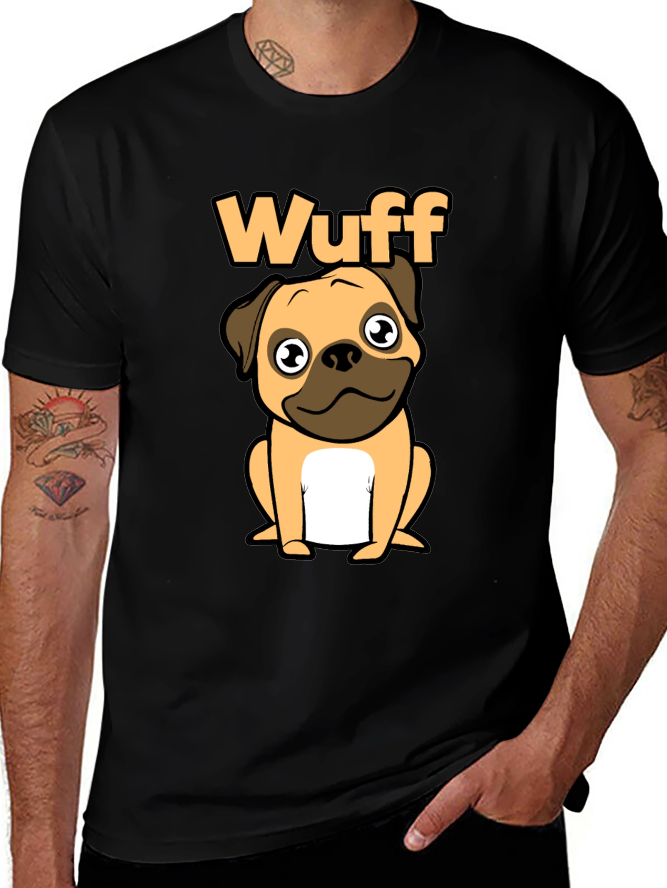 Cute Wuff Pug Graphic T-Shirt