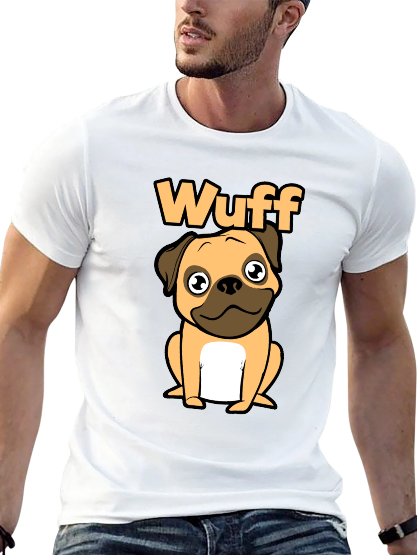 Cute Wuff Pug Graphic T-Shirt