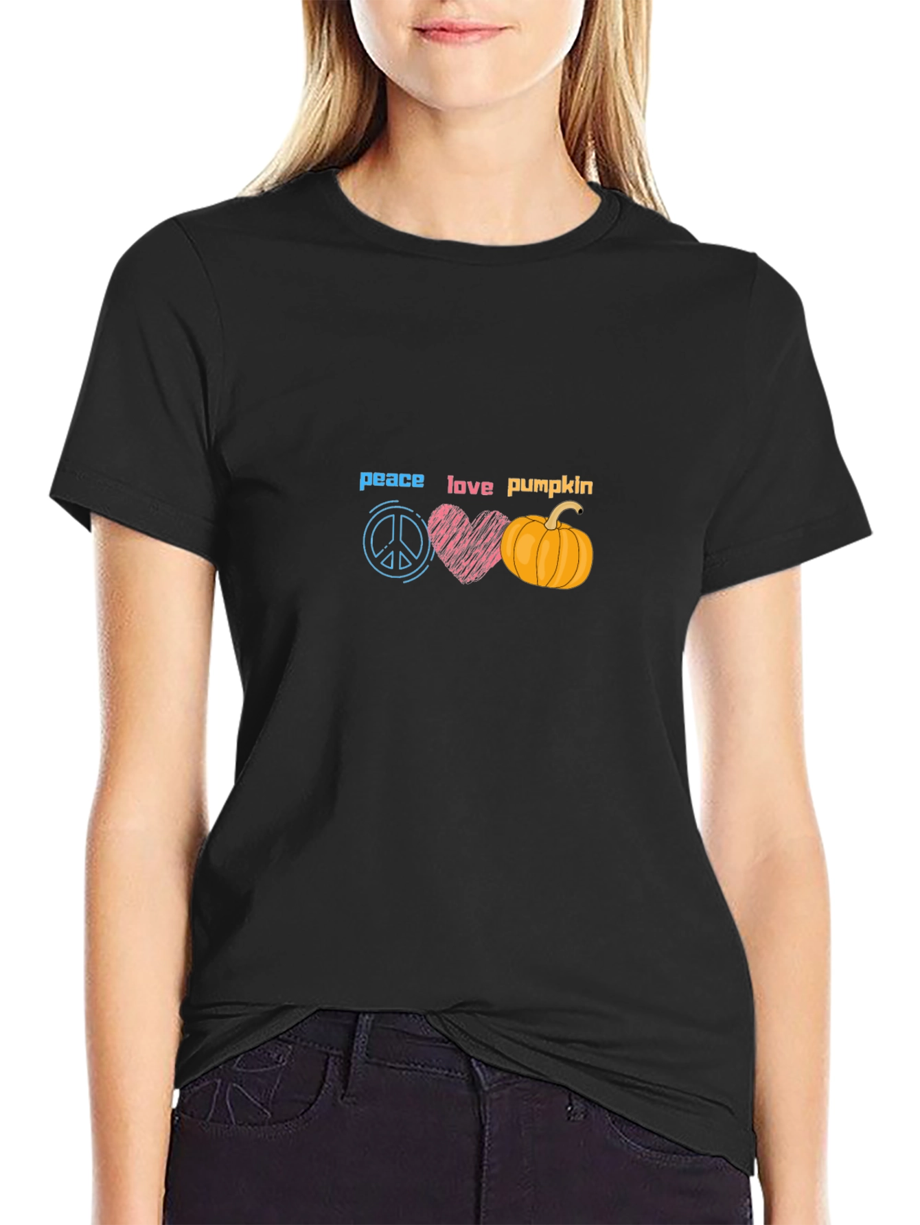 Peace Love Pumpkin Graphic T-Shirt
